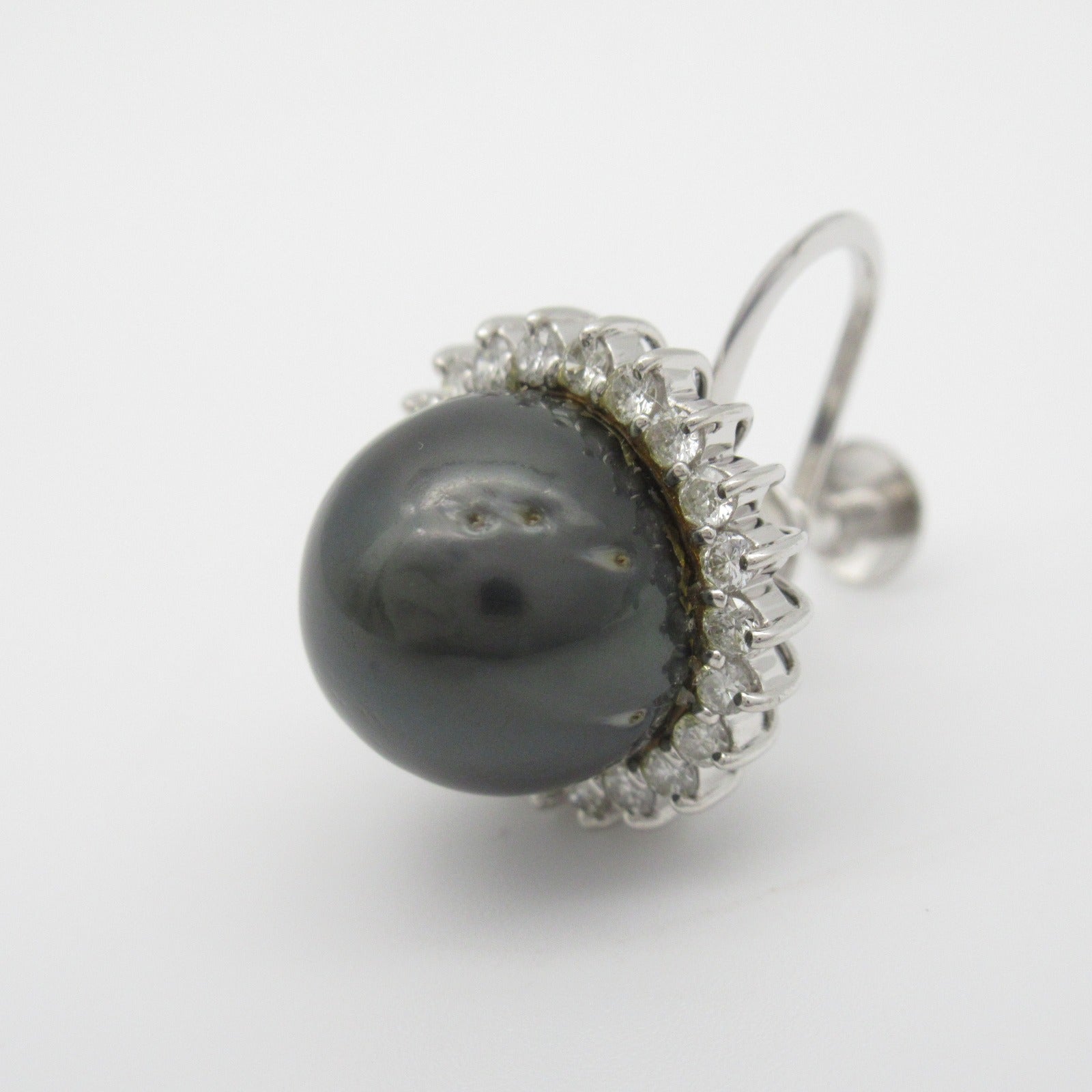 JEWELRY PT850鉑金Pearl Diamond Earrings 11.4mm珍珠/0.41ct鑽石耳環