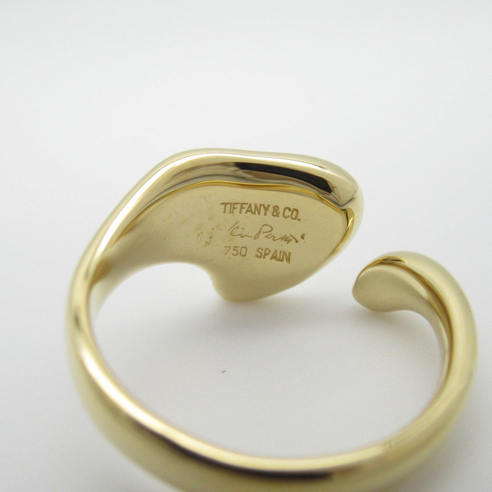TIFFANY＆CO 18K黃金Full Heart Ring戒指US#4.5/JP#8.5