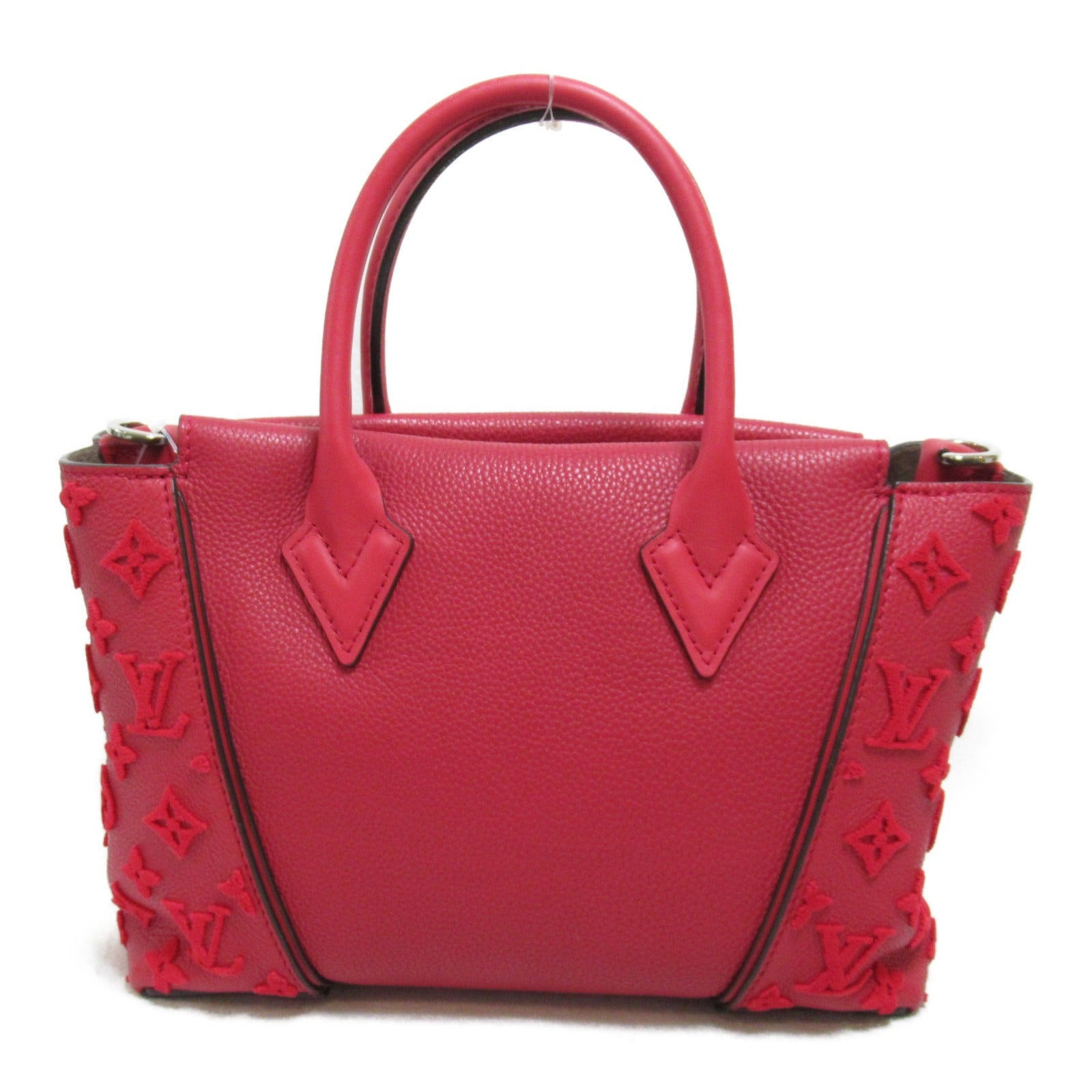 LOUIS VUITTON Vaud Kashmir/牛皮皮革 Velours Tote W Tote Bag银扣手挽袋紅色