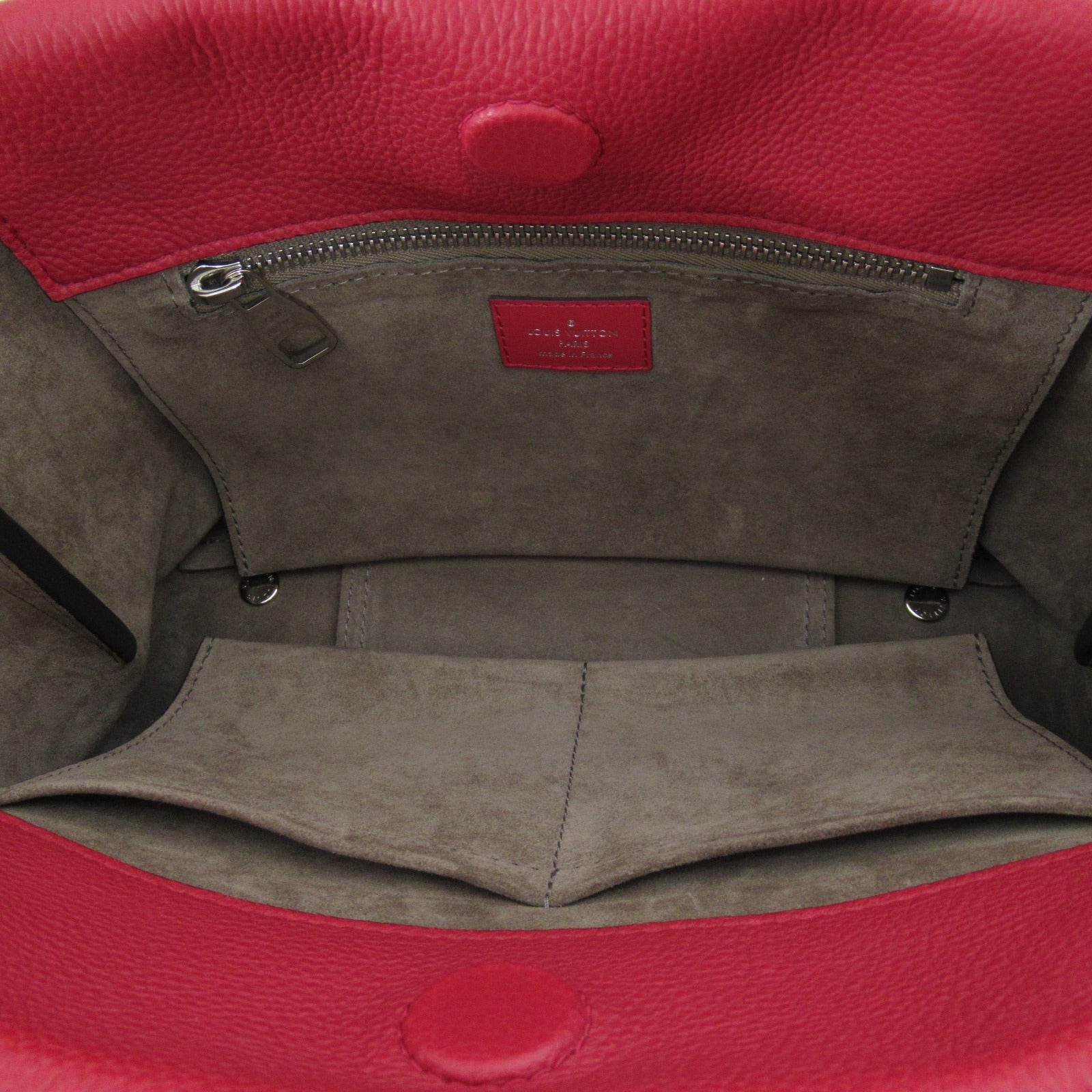 LOUIS VUITTON Vaud Kashmir/牛皮皮革 Velours Tote W Tote Bag银扣手挽袋紅色