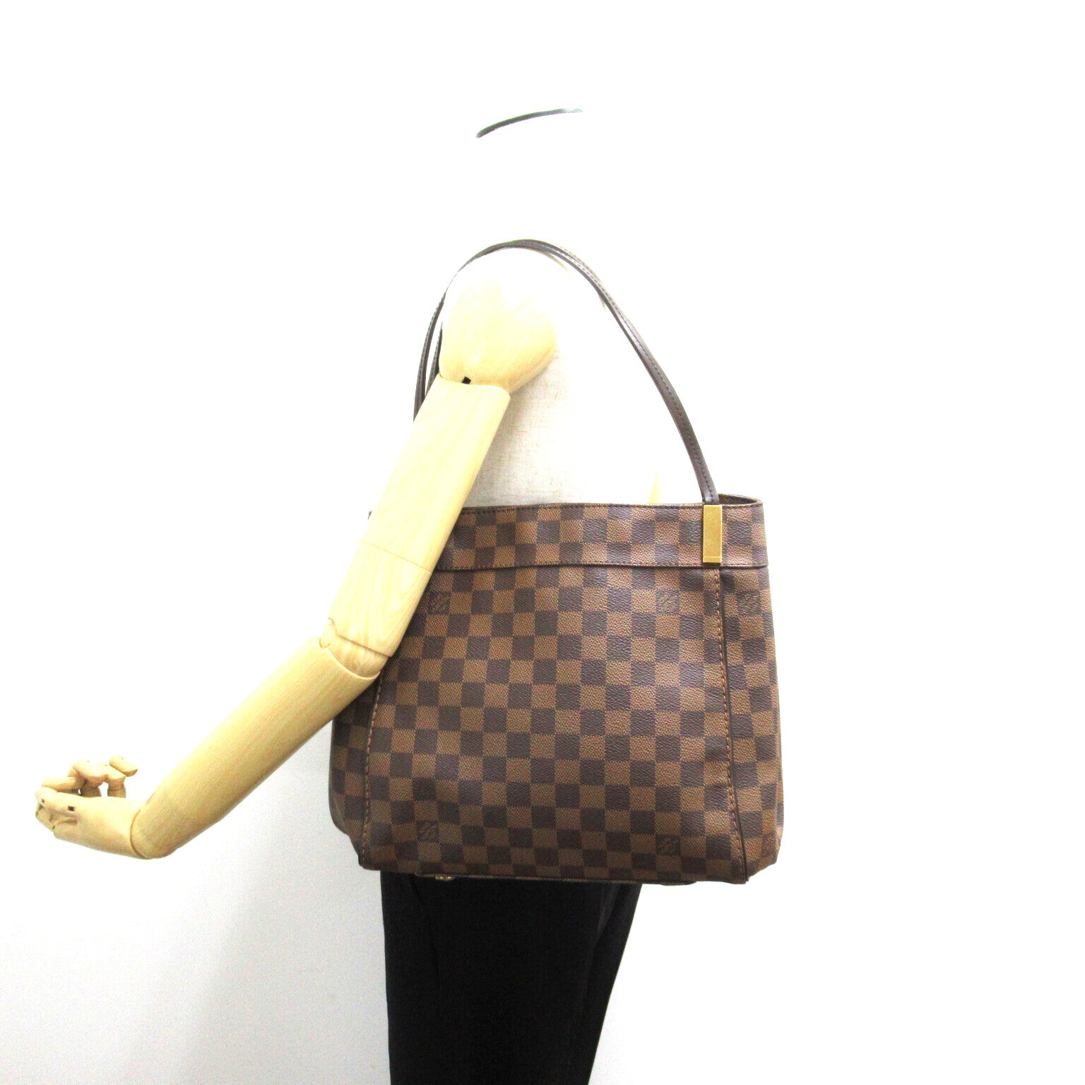 LOUIS VUITTON Damier Marylebone PM金扣肩背袋啡色