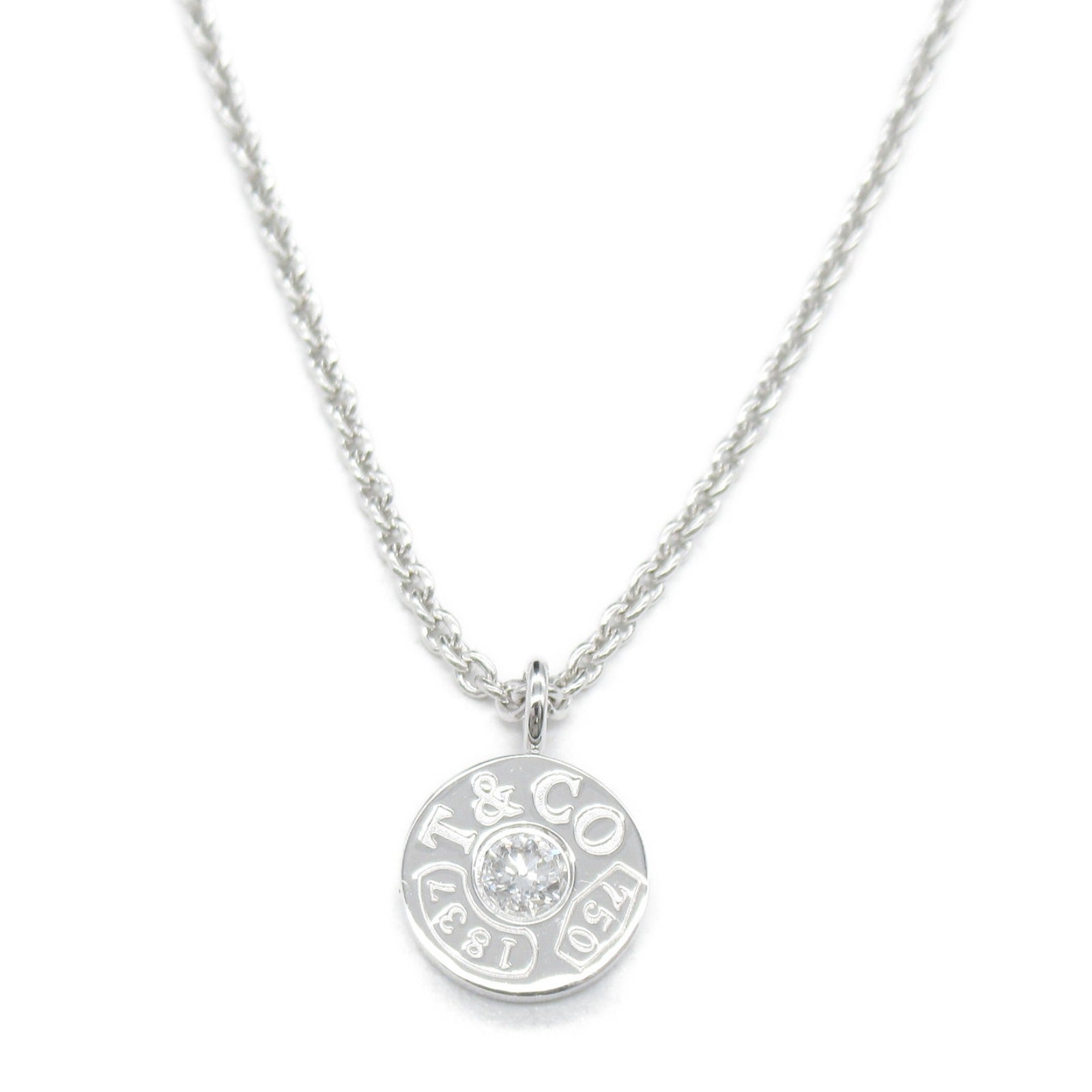 TIFFANY＆CO 【激減優惠】18K白金Circle 1837 Diamond Necklace鑽石項鍊