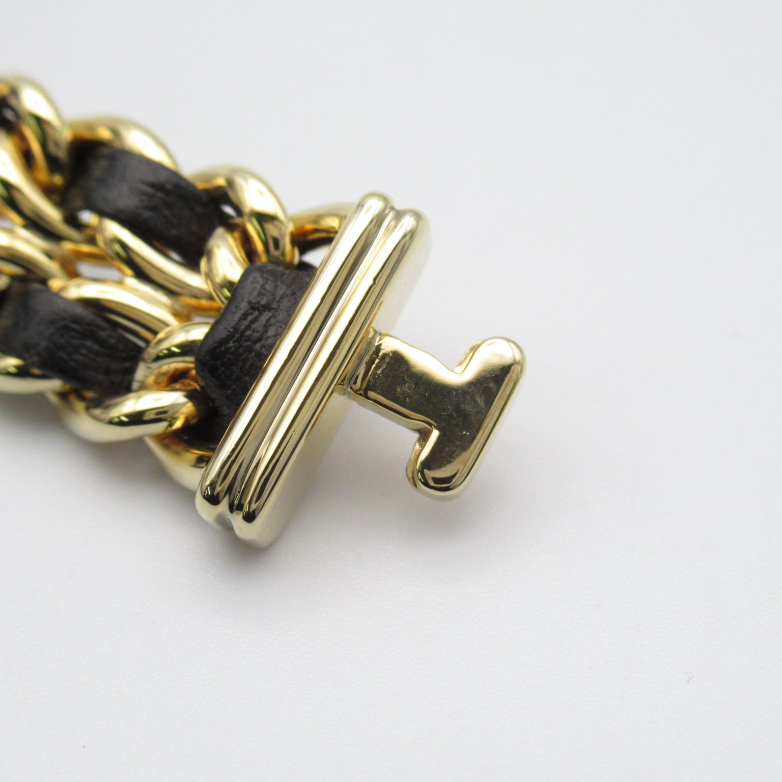 CHANEL Premiere M鍍金/皮革帶手錶石英機芯黑色