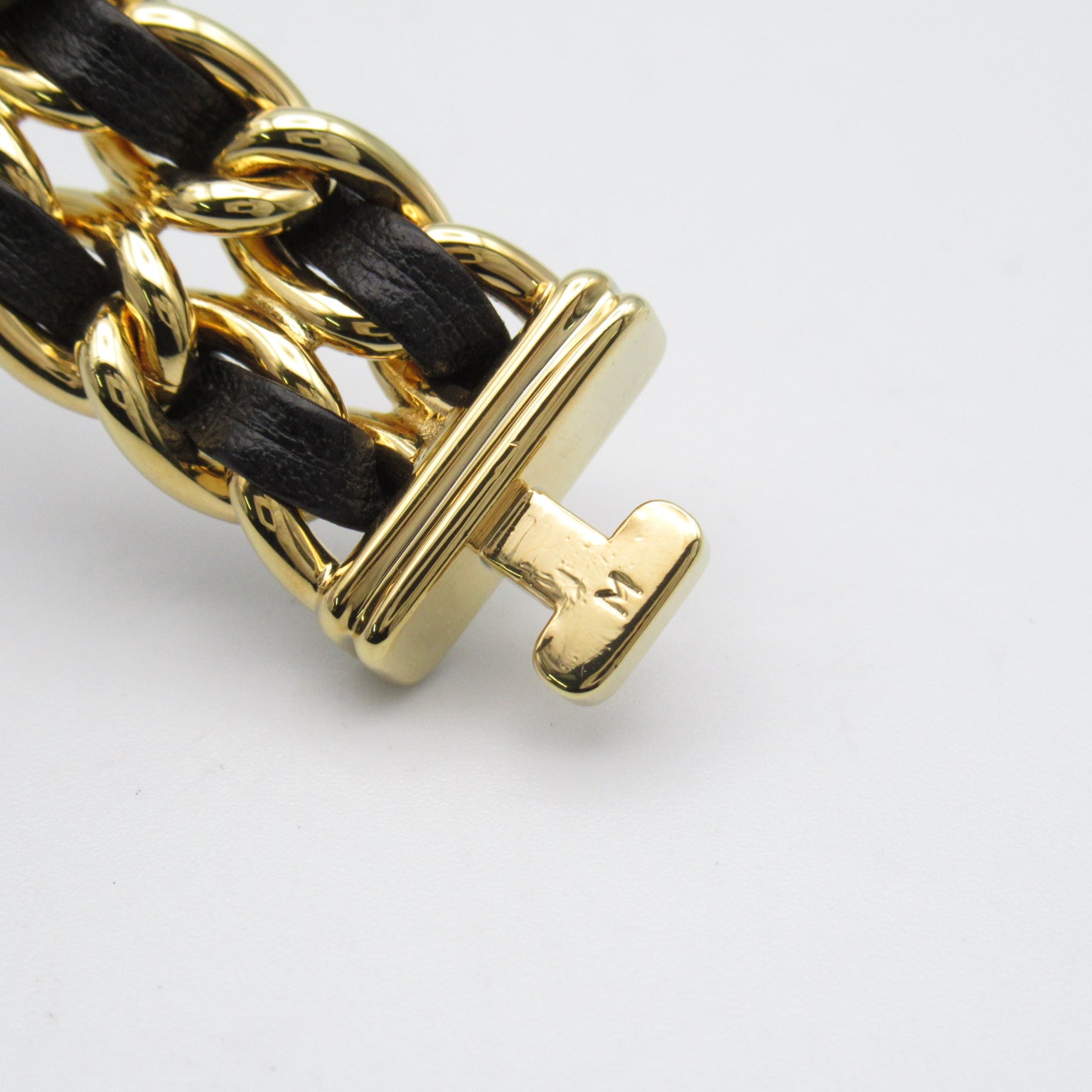 CHANEL Premiere M鍍金/皮革帶手錶石英機芯黑色
