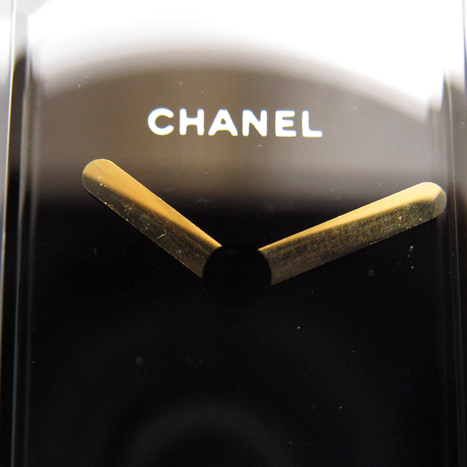 CHANEL Premiere M鍍金/皮革帶手錶石英機芯黑色