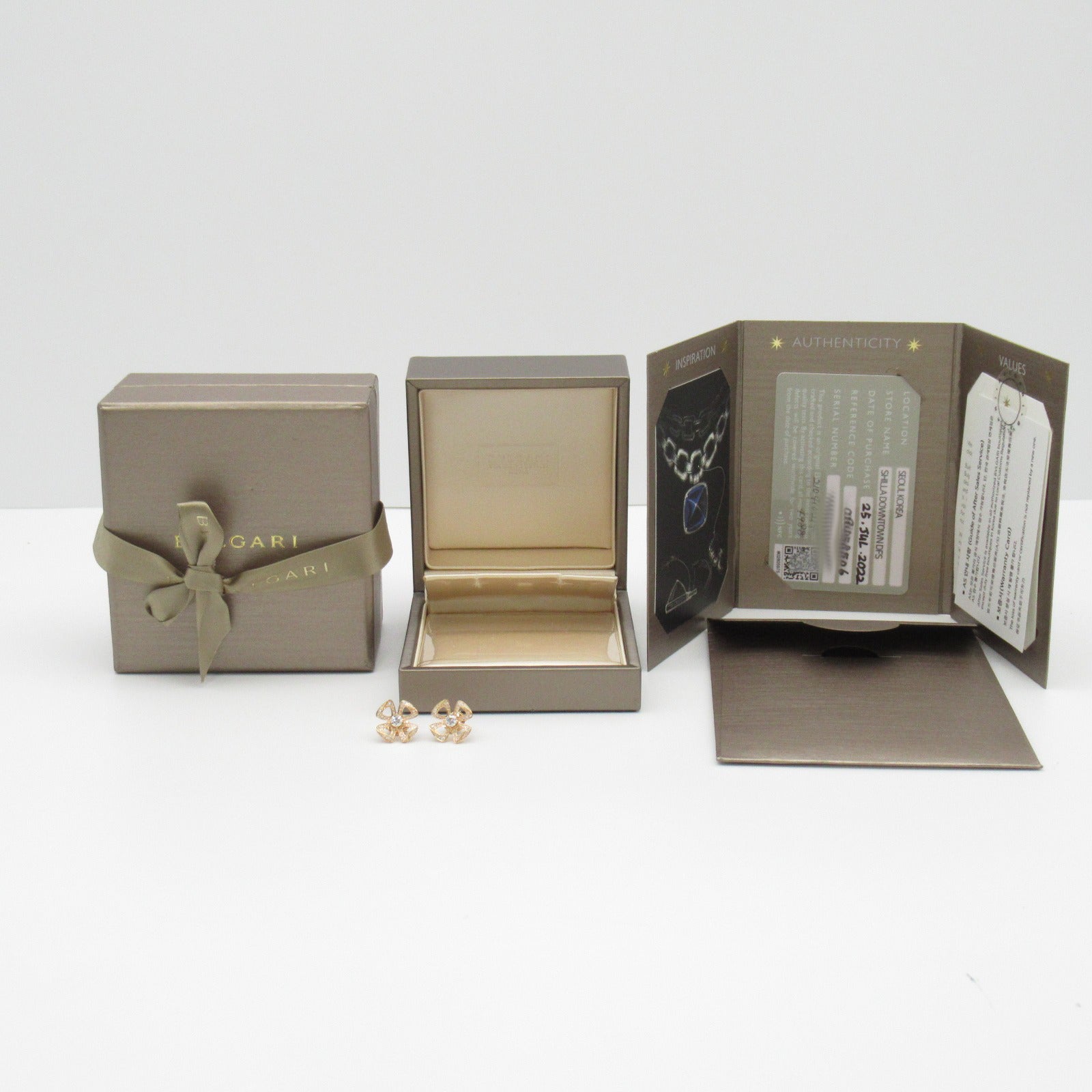 BVLGARI 【激減優惠】18K玫瑰金Fiorever Earrings鑽石耳環