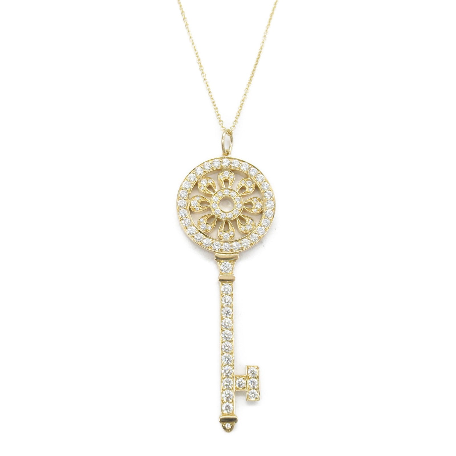 TIFFANY＆CO 18K玫瑰金Petal Key Diamond Necklace鑽石項鍊