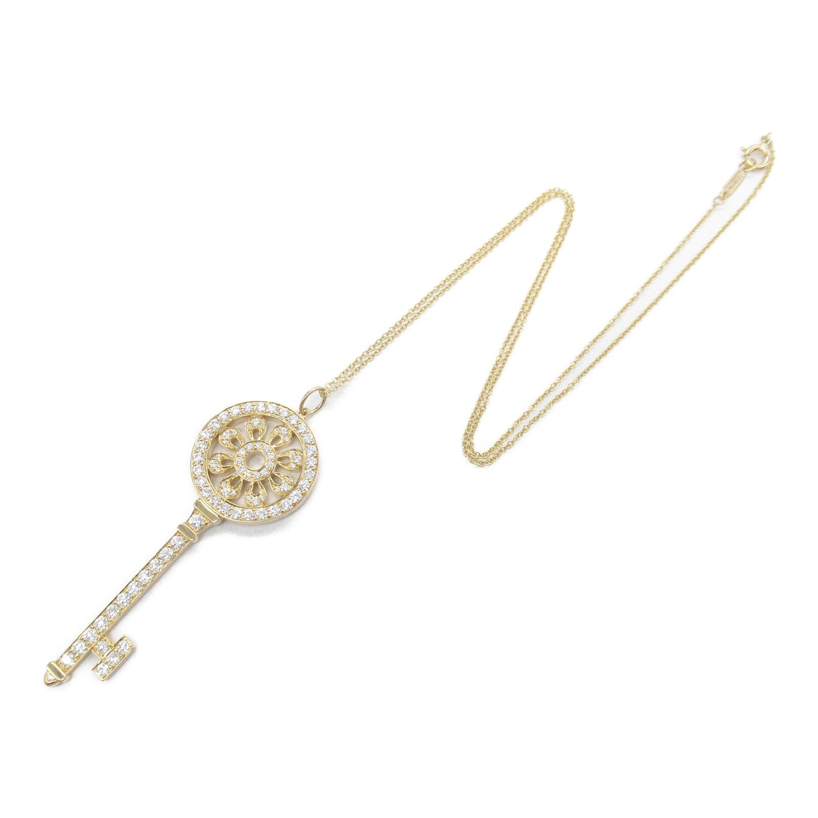 TIFFANY＆CO 18K玫瑰金Petal Key Diamond Necklace鑽石項鍊