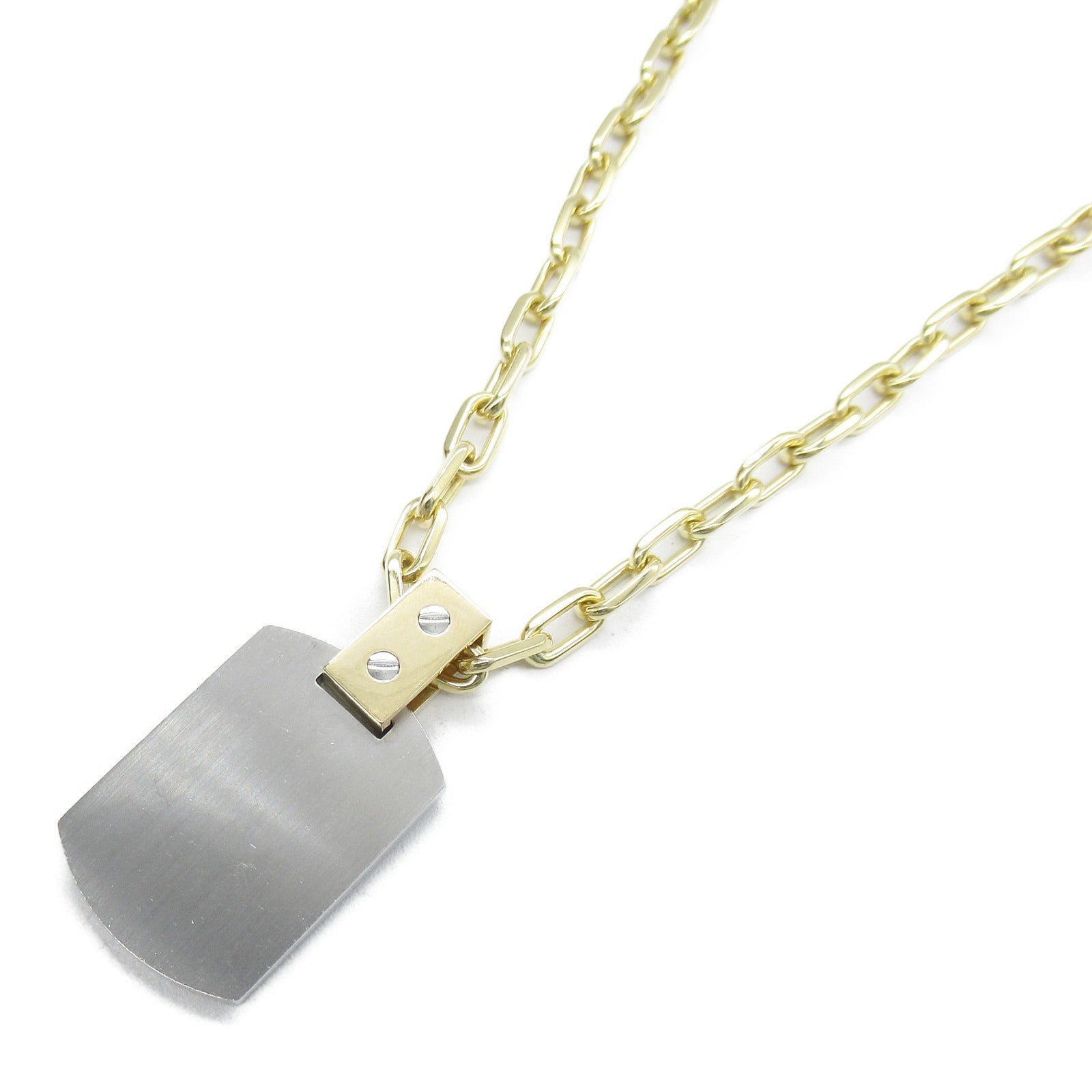 CARTIER 18K黃金/不鏽鋼Santos De Cartier項鍊