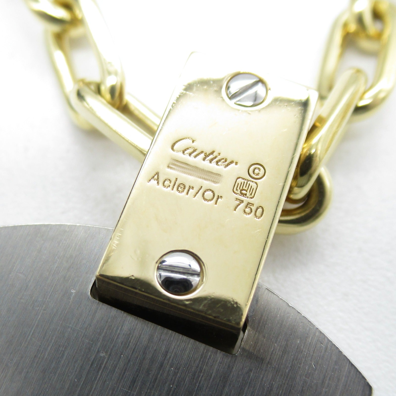 CARTIER 18K黃金/不鏽鋼Santos De Cartier項鍊