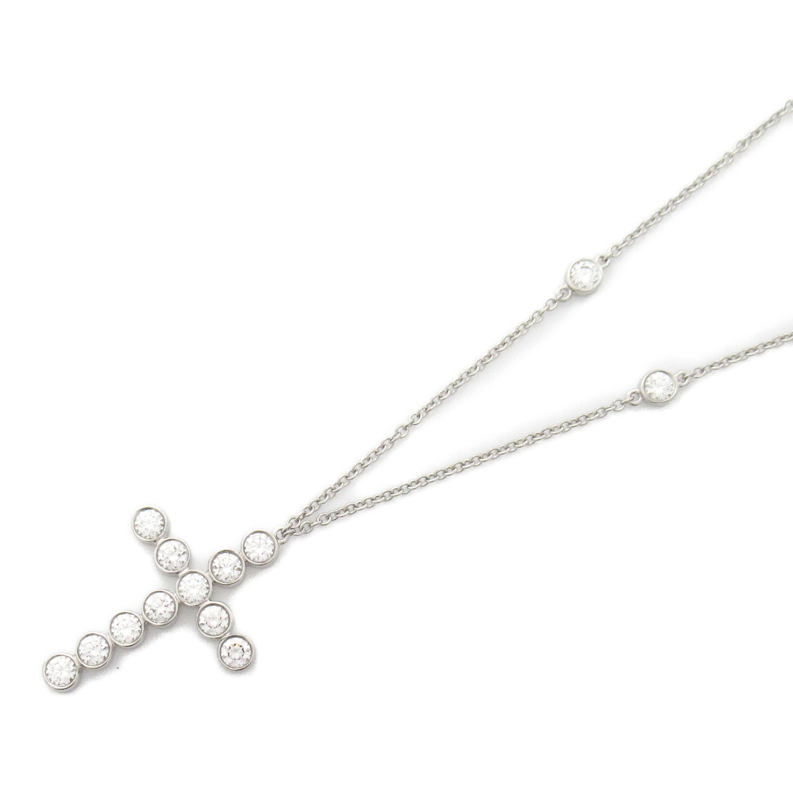 TIFFANY＆CO 【激減優惠】950鉑金Jazz Cross Diamond Necklace鑽石項鍊