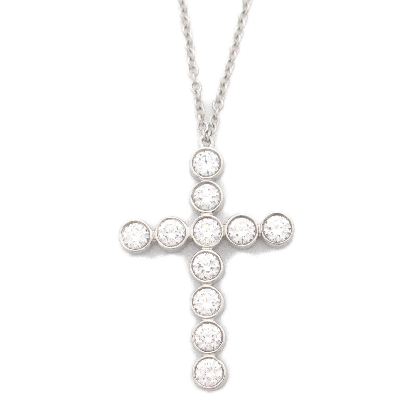 TIFFANY＆CO 【激減優惠】950鉑金Jazz Cross Diamond Necklace鑽石項鍊