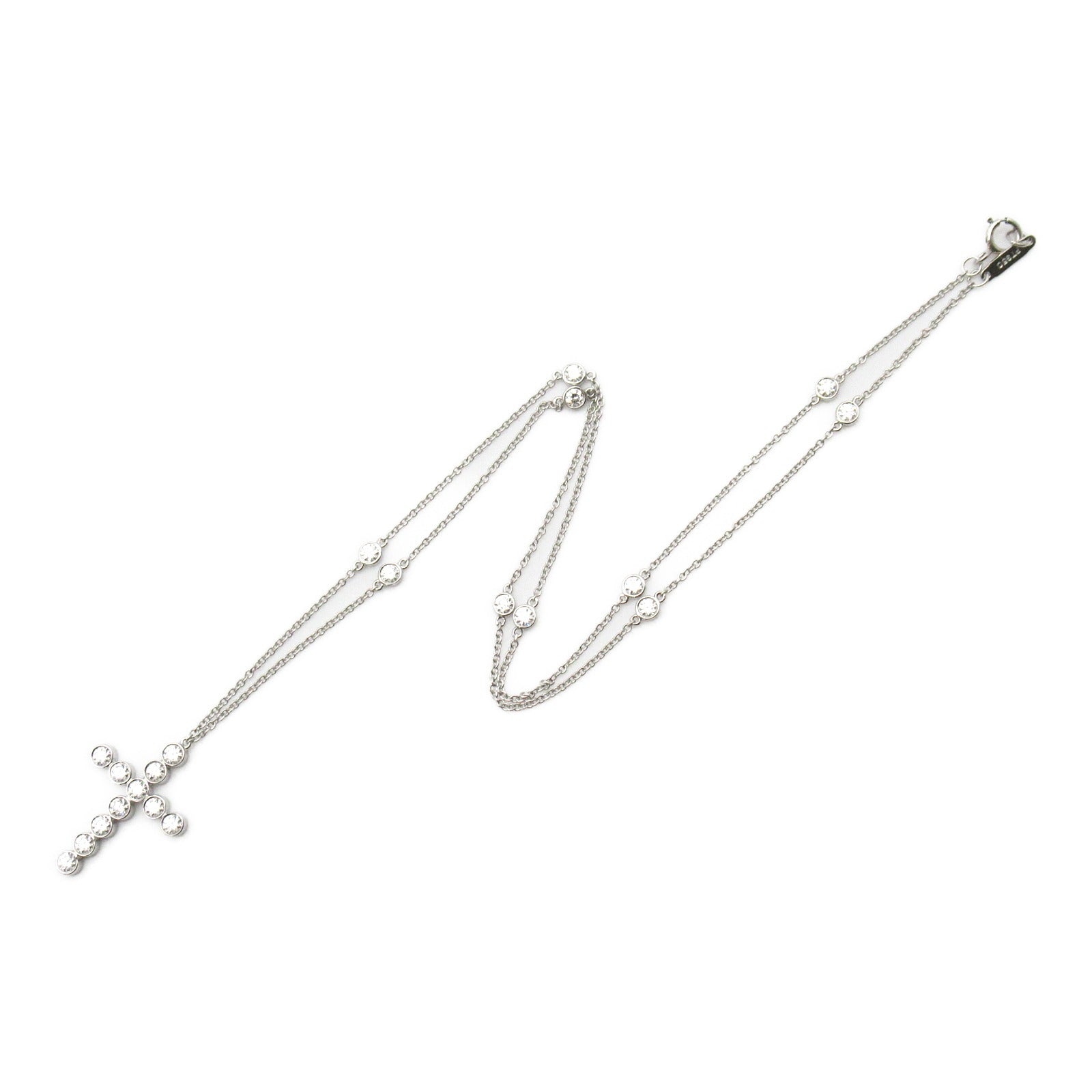TIFFANY＆CO 【激減優惠】950鉑金Jazz Cross Diamond Necklace鑽石項鍊