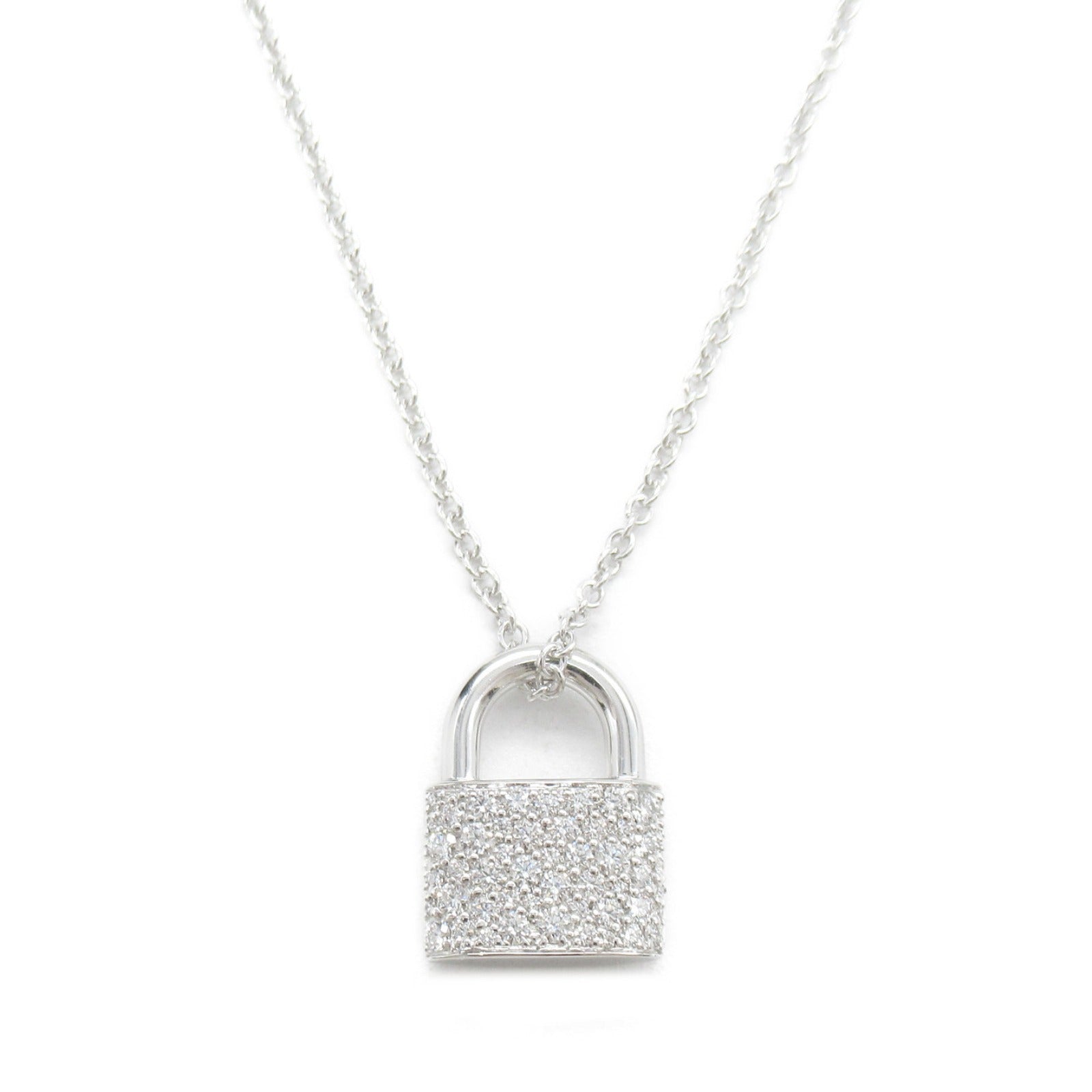 TIFFANY＆CO 【激減優惠】18K白金Padlock Diamond Necklace鑽石項鍊