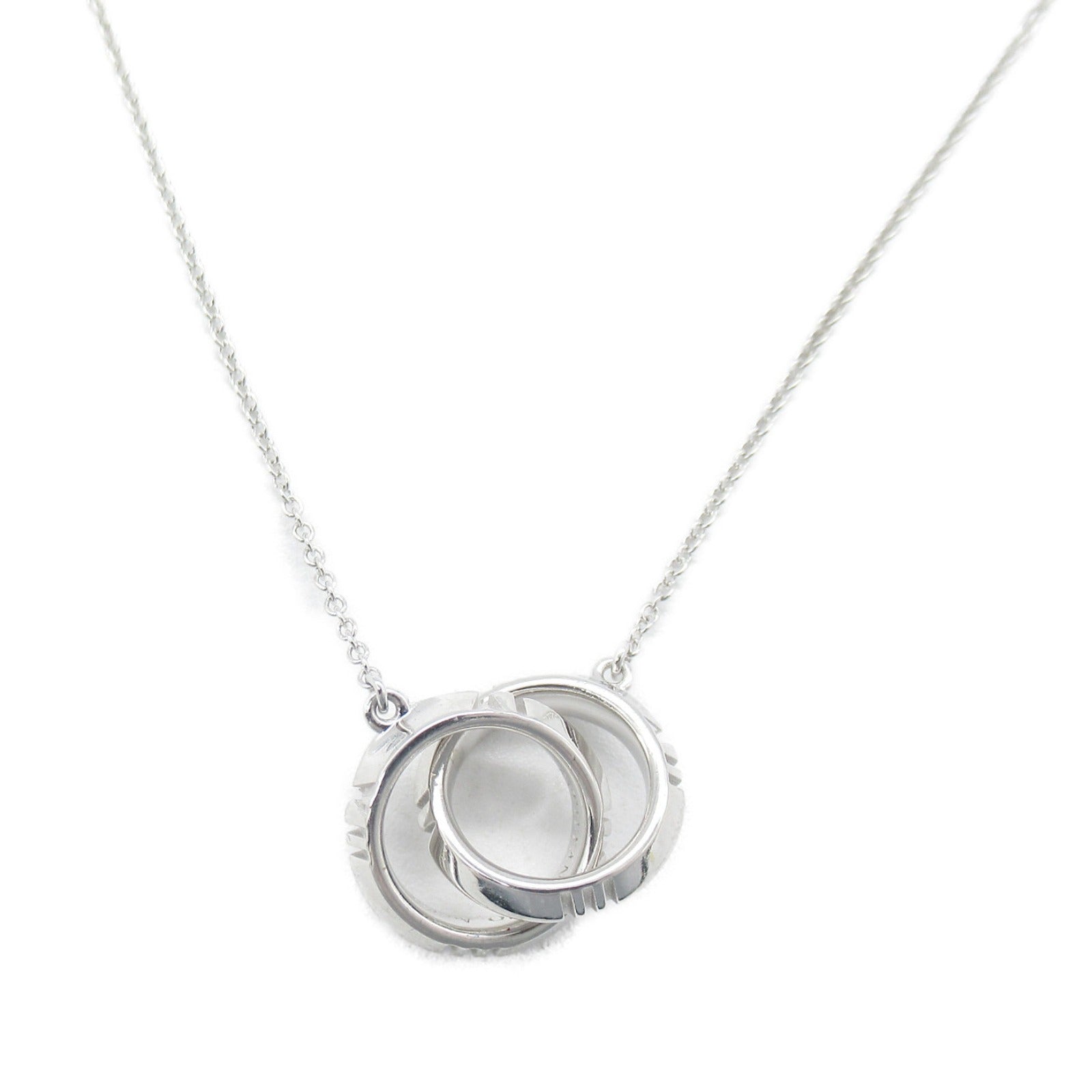 TIFFANY＆CO 18K白金Atlas X-Closed Interlocking Necklace項鍊