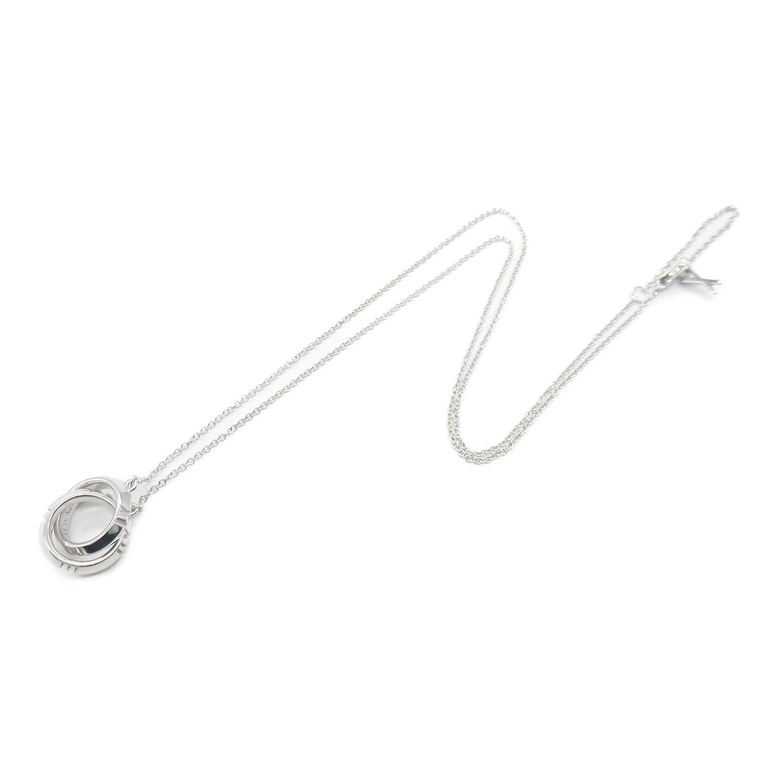 TIFFANY＆CO 18K白金Atlas X-Closed Interlocking Necklace項鍊