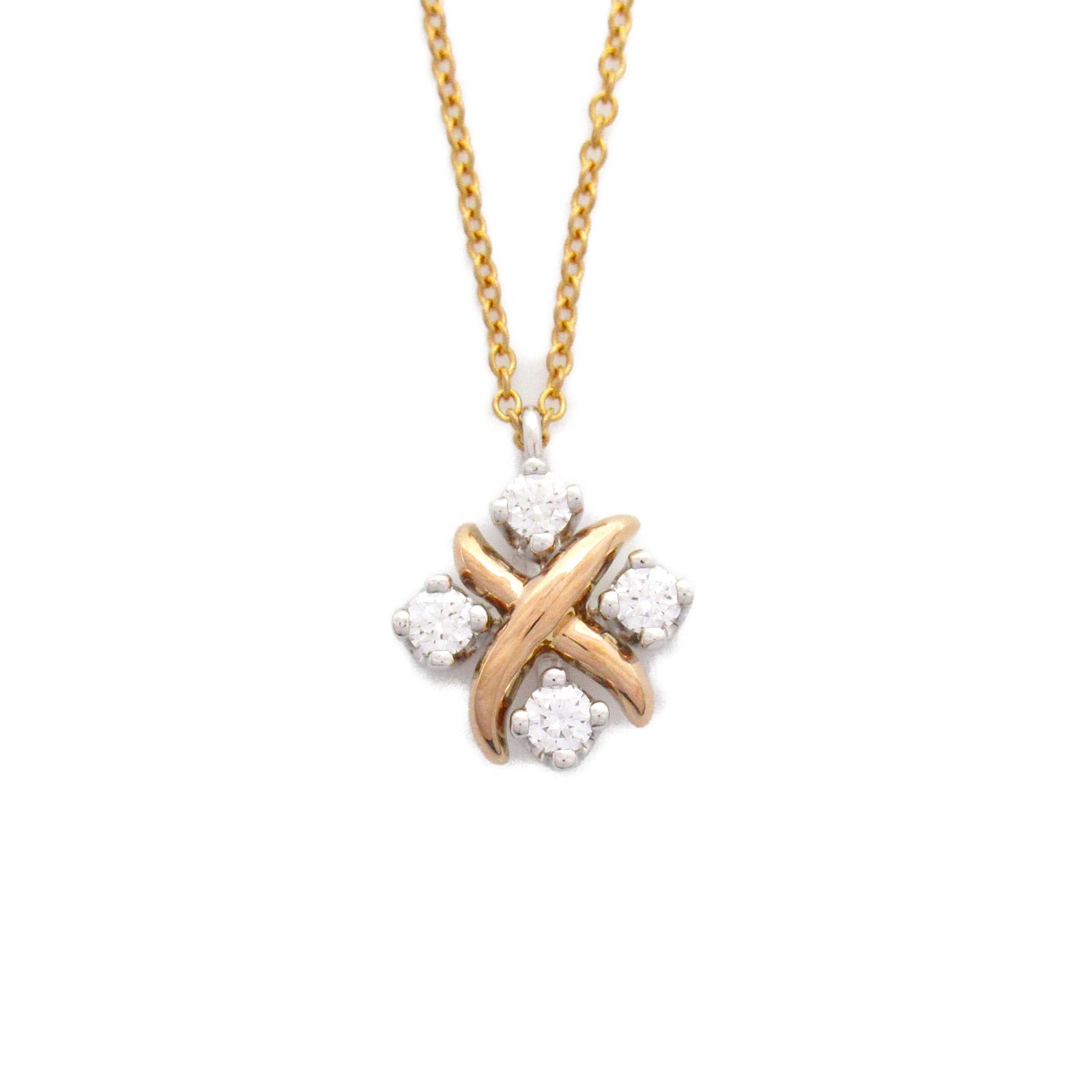 TIFFANY＆CO 【激減優惠】PT950鉑金/18K玫瑰金Jean Shulombaze Rin Diamond Necklace鑽石項鍊