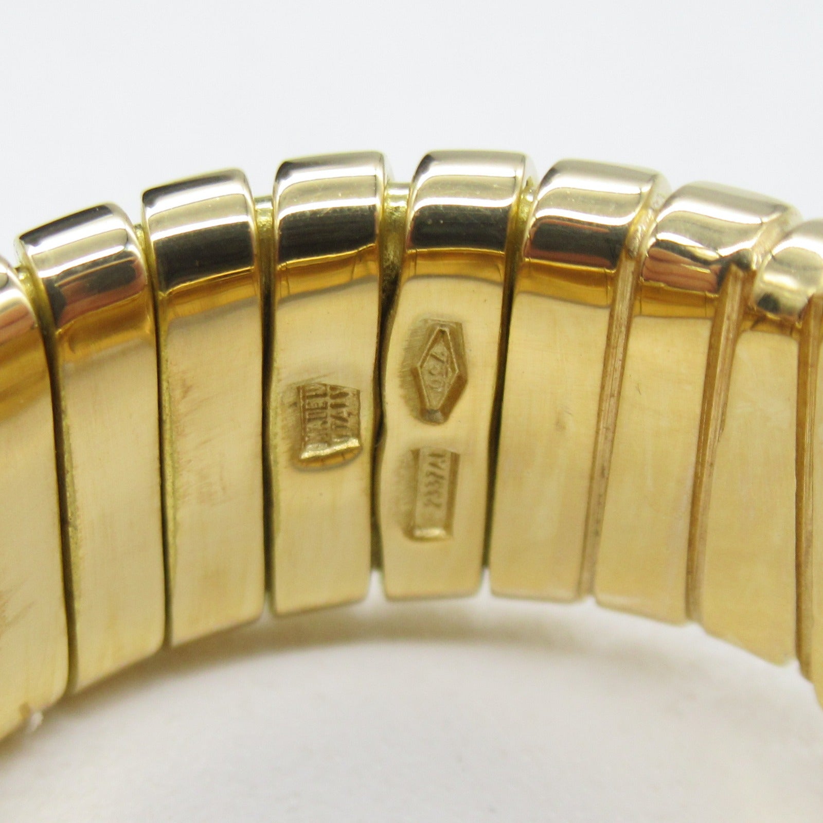 BVLGARI 18K黃金Bvlgari Bvlgari Onyx Ring縞瑪瑙戒指JP#13/US#6.5