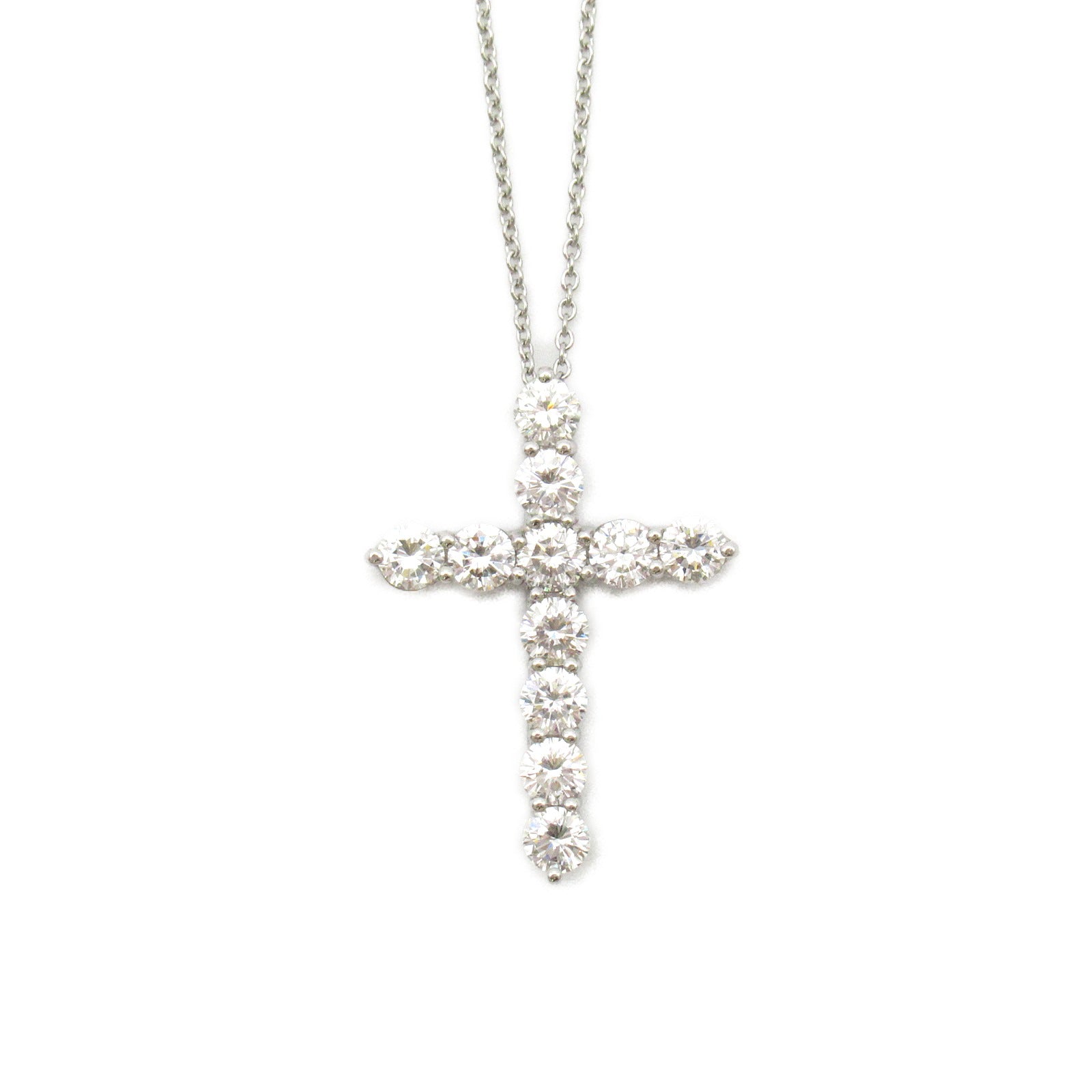 TIFFANY＆CO 950鉑金Large Diamond Cross Necklace鑽石項鍊