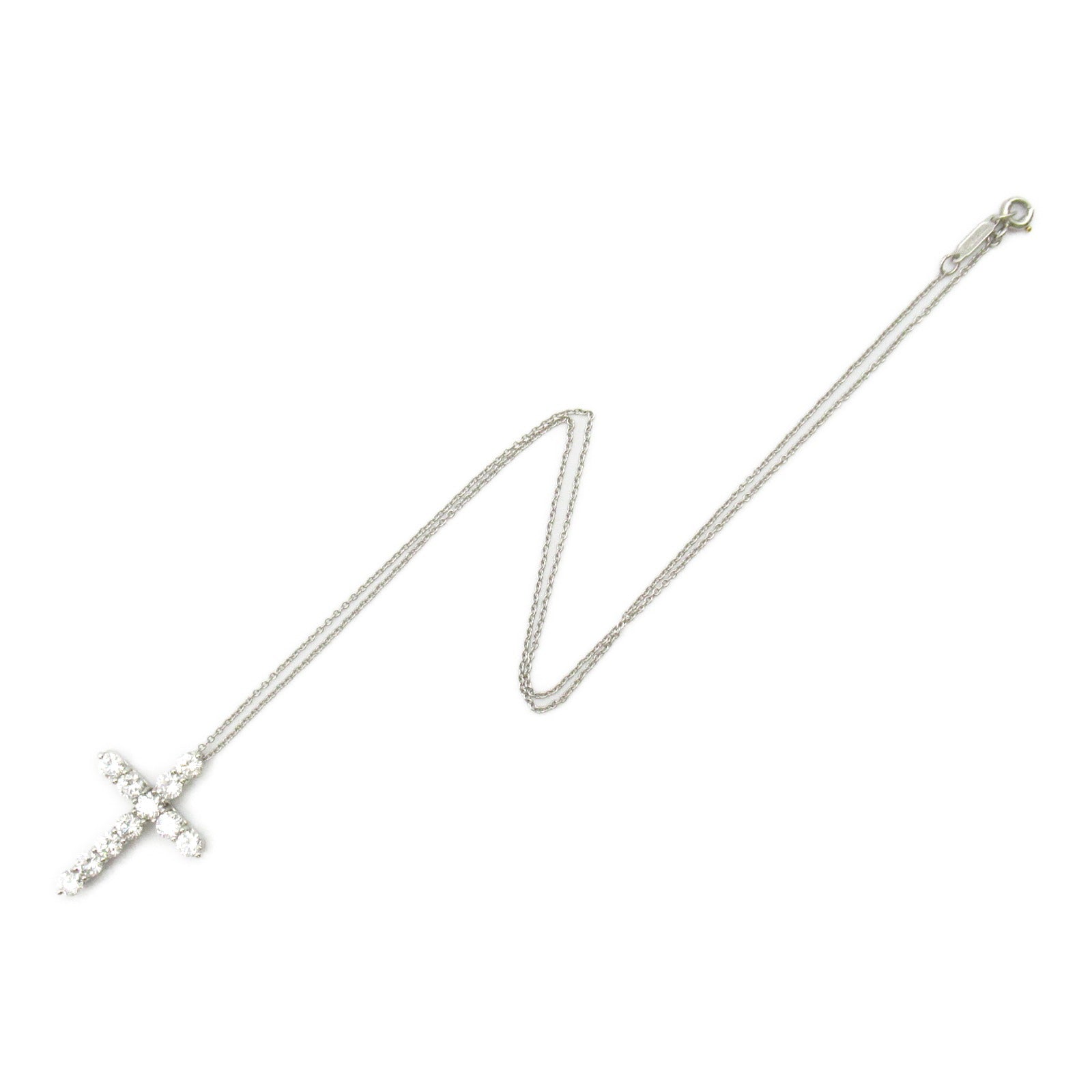 TIFFANY＆CO 950鉑金Large Diamond Cross Necklace鑽石項鍊