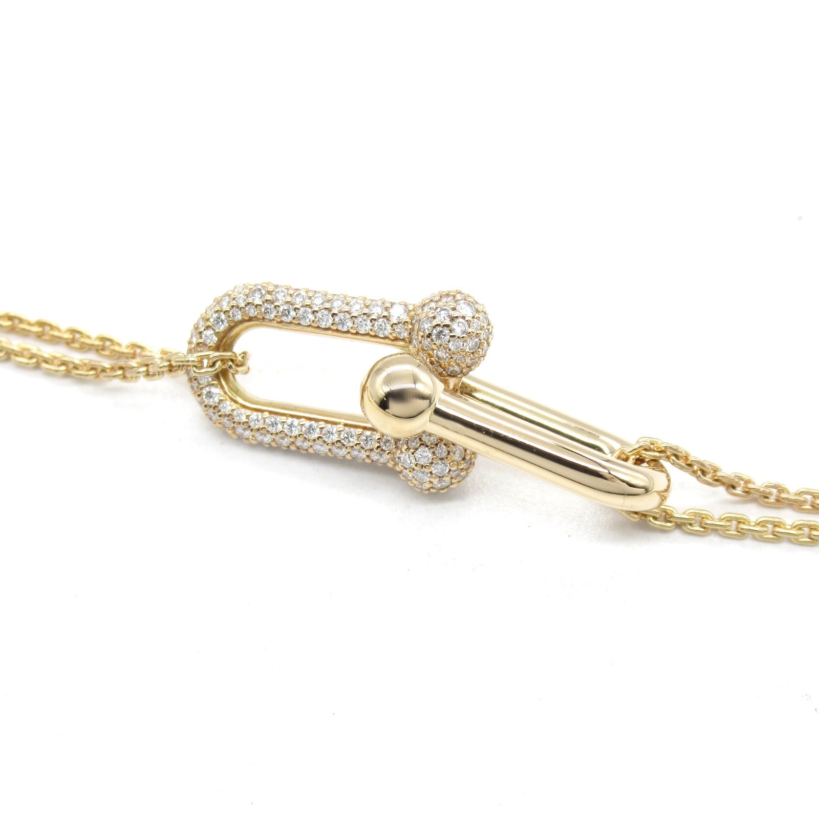 TIFFANY＆CO 【激減優惠】18K玫瑰金Hardware double link diamond Necklace鑽石項鍊