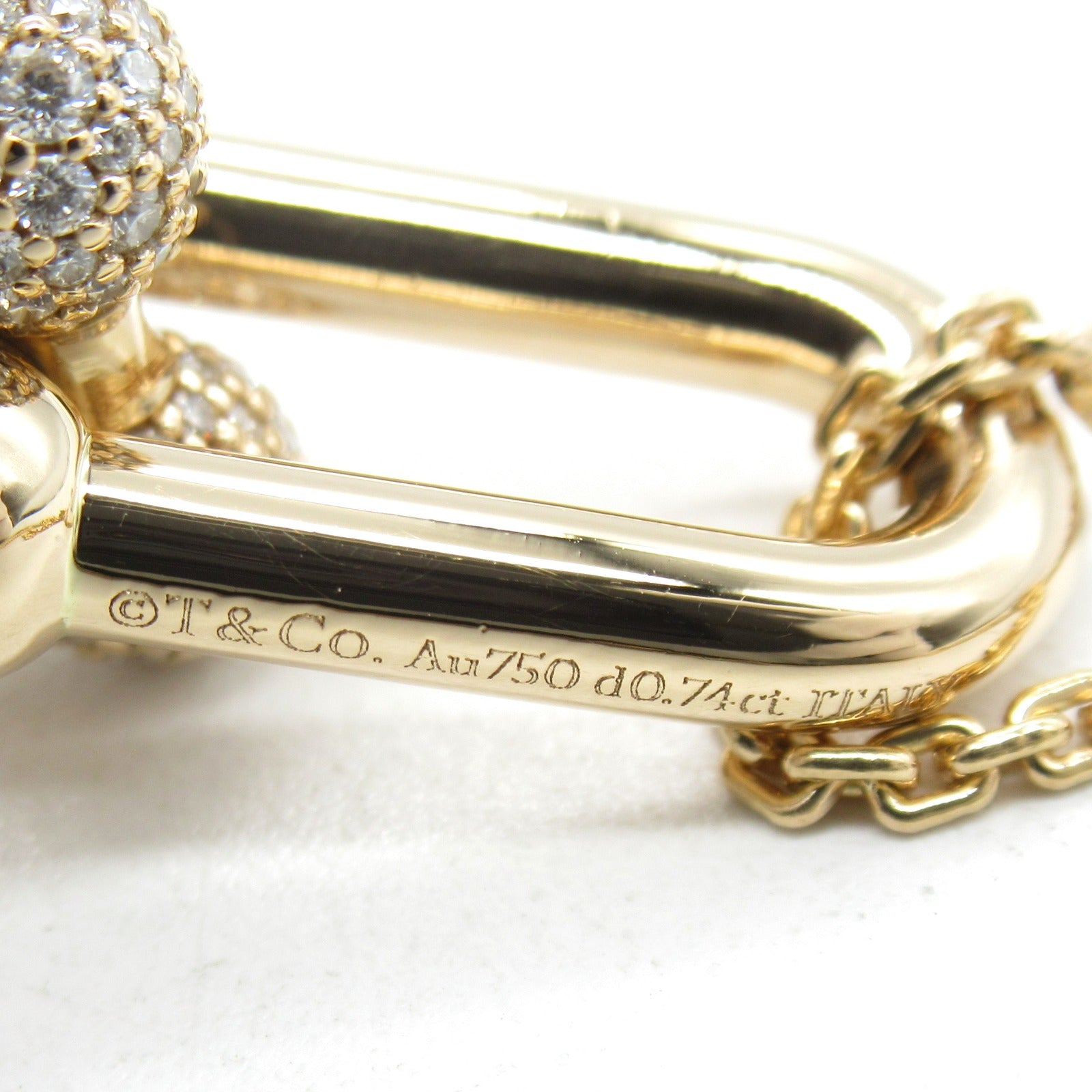 TIFFANY＆CO 【激減優惠】18K玫瑰金Hardware double link diamond Necklace鑽石項鍊