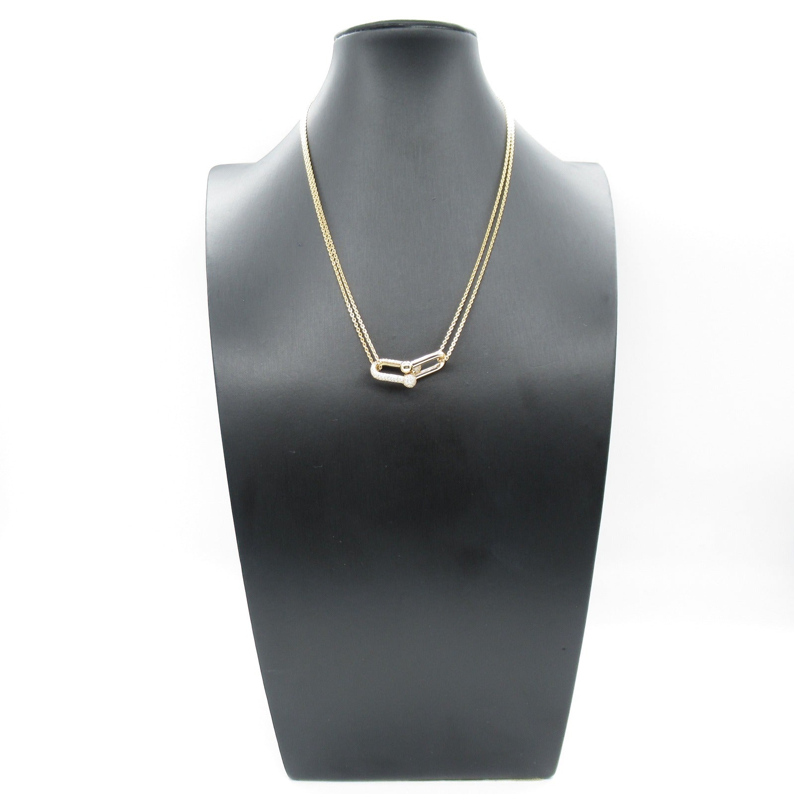 TIFFANY＆CO 【激減優惠】18K玫瑰金Hardware double link diamond Necklace鑽石項鍊