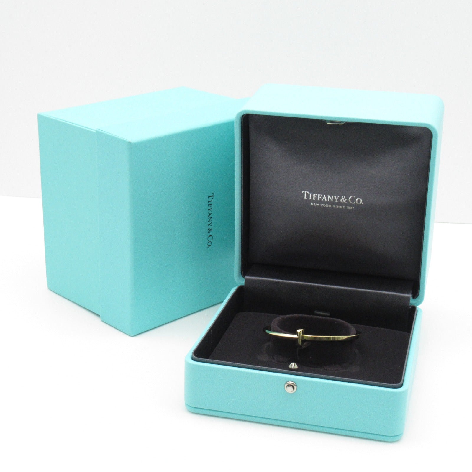 TIFFANY＆CO 18K黃金T ONE Narrow Hinge Bangle手鐲
