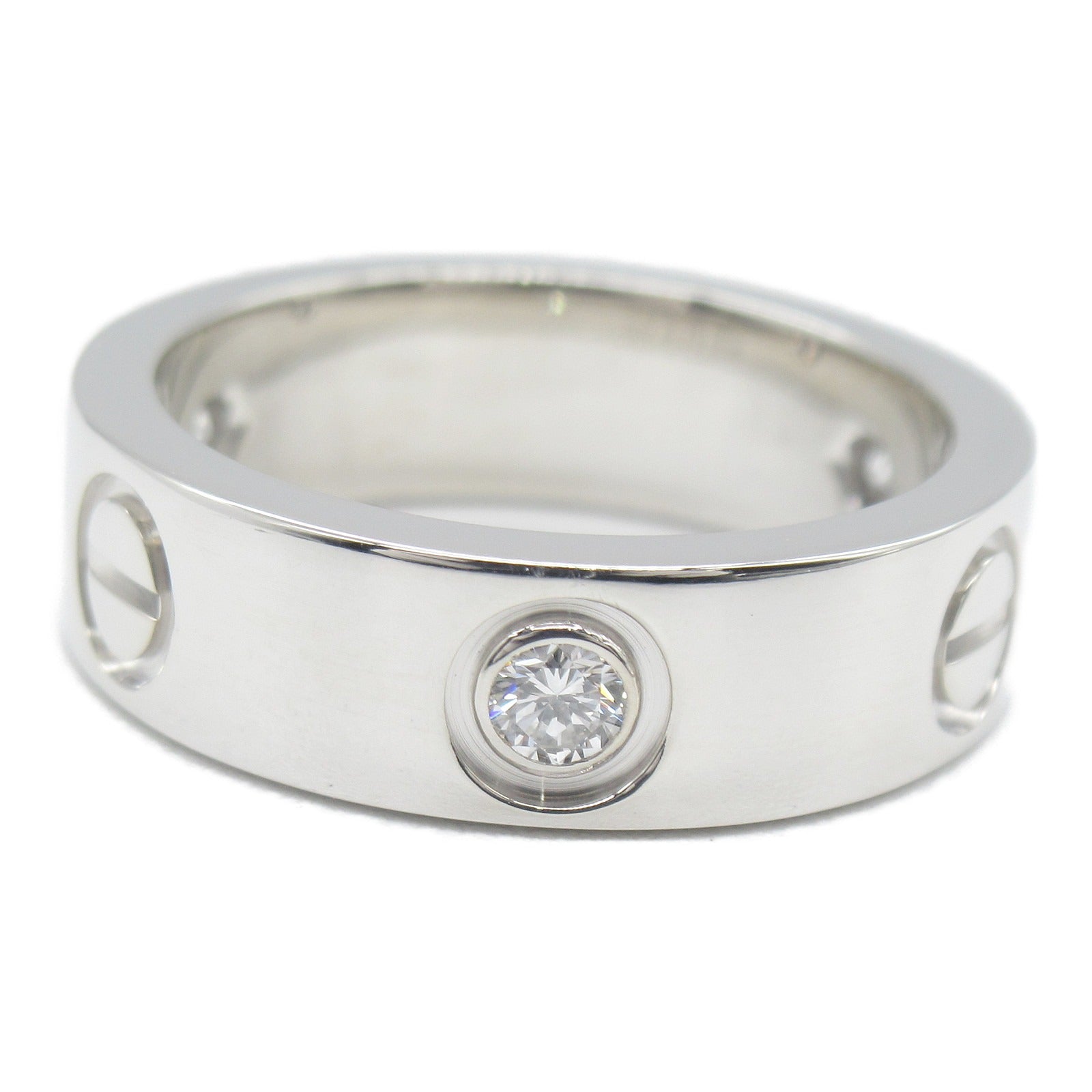 CARTIER 18K白金Love Ring 3 Diamonds鑽石戒指Cartier#50/JP#10/US#5.25