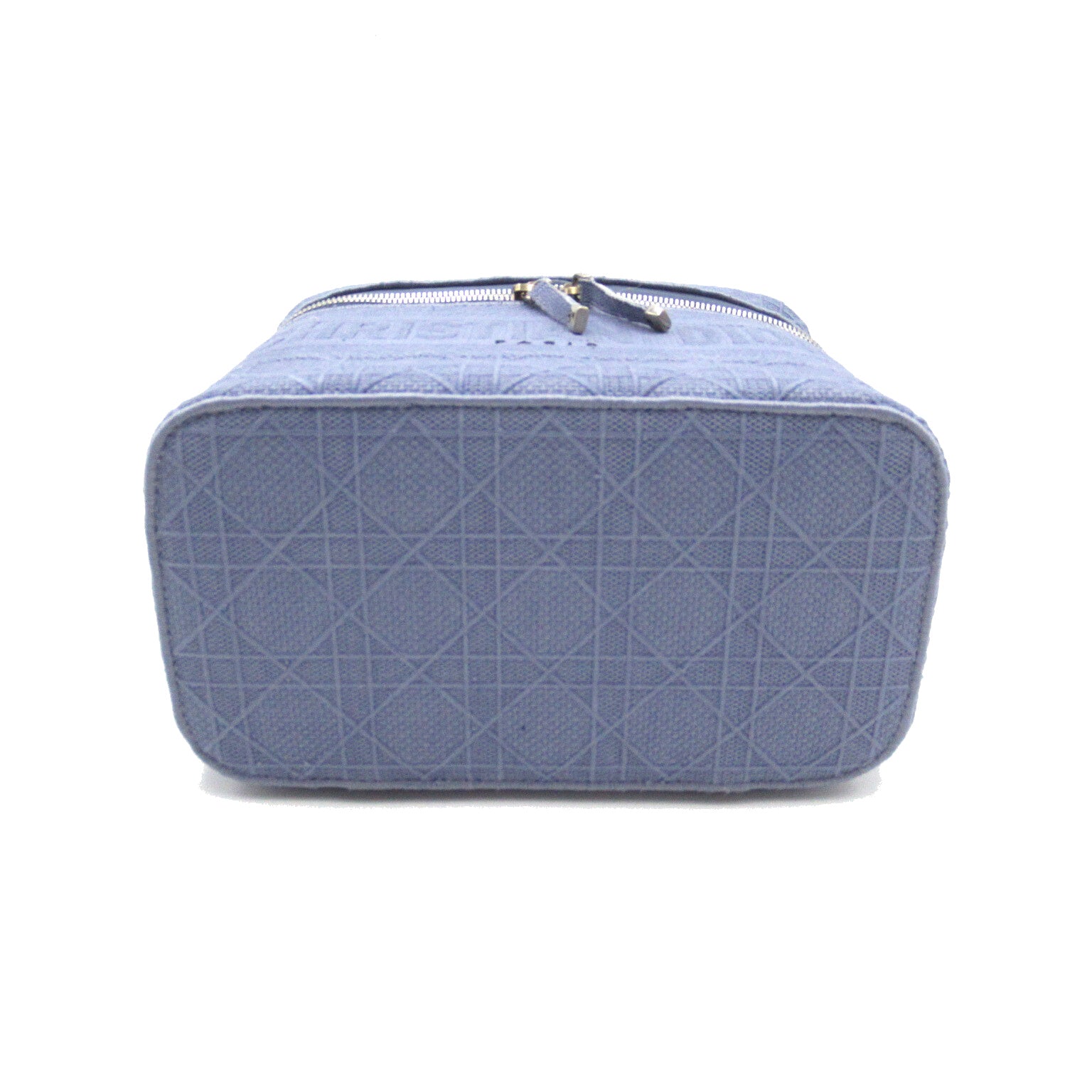 Dior (PRICE DOWN) CD SHW Vanity Case Cosmetic Bag Handbag Canvas Blue