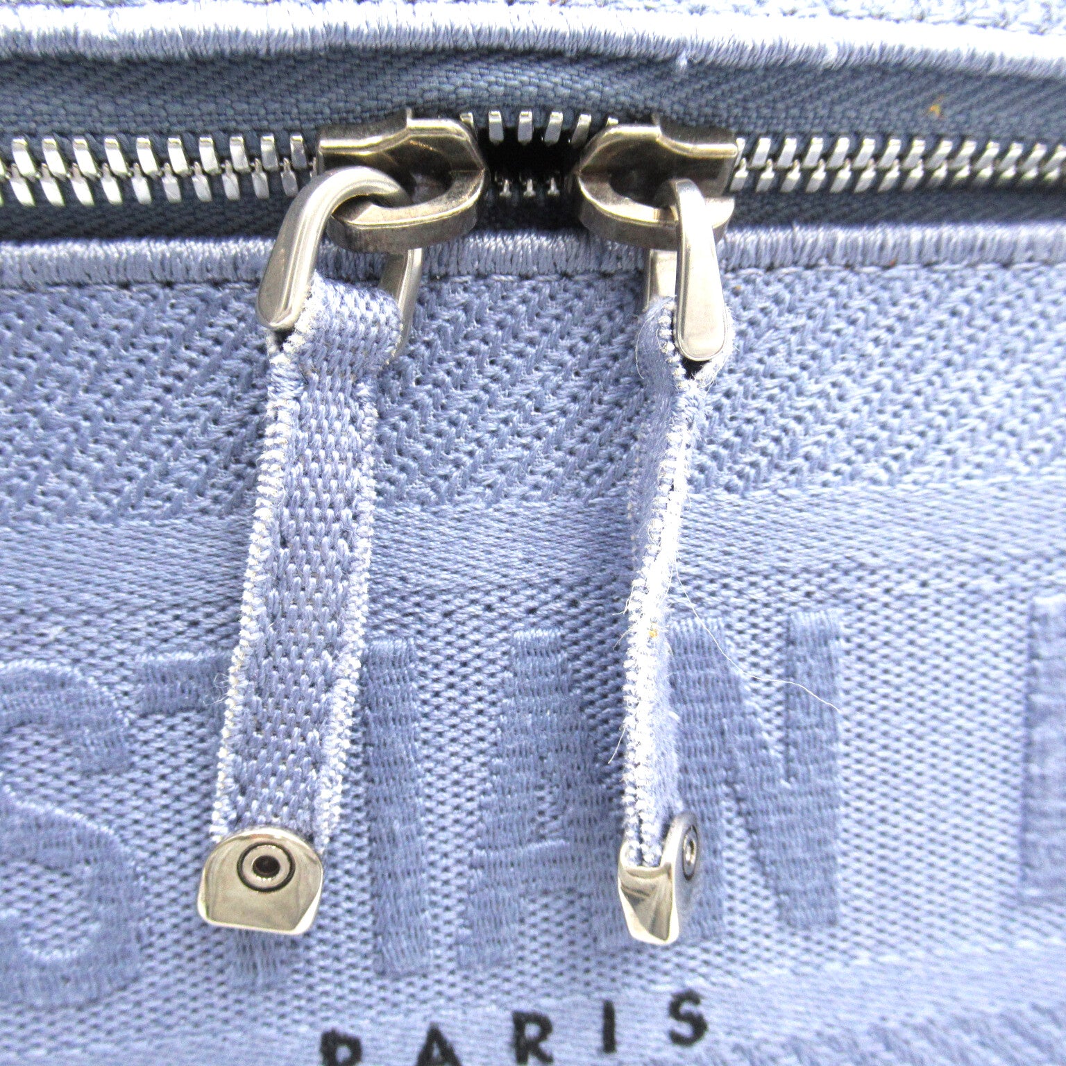 Dior (PRICE DOWN) CD SHW Vanity Case Cosmetic Bag Handbag Canvas Blue