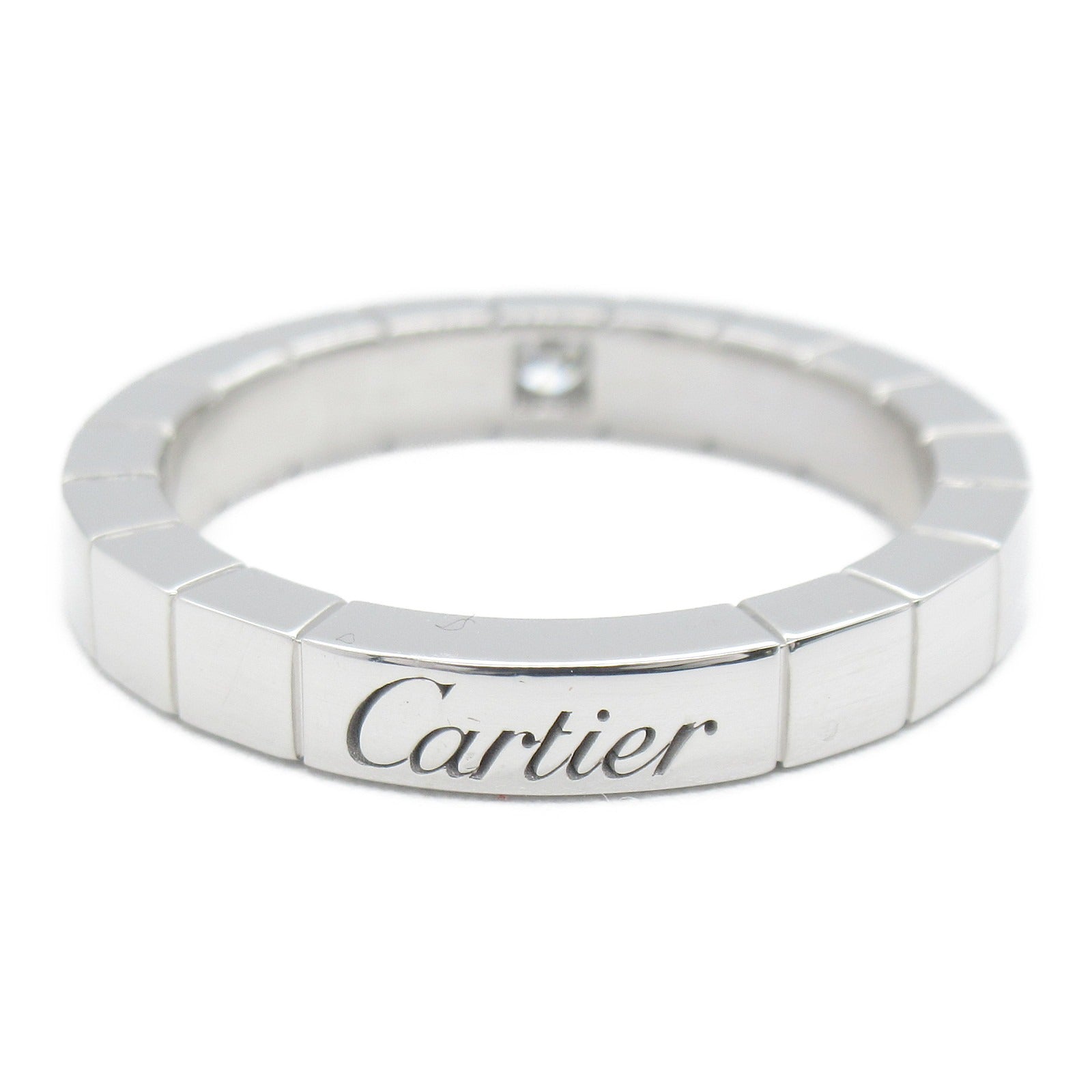 CARTIER 18K白金Laniere鑽石戒指Cartier#51/JP#11/US#5.5