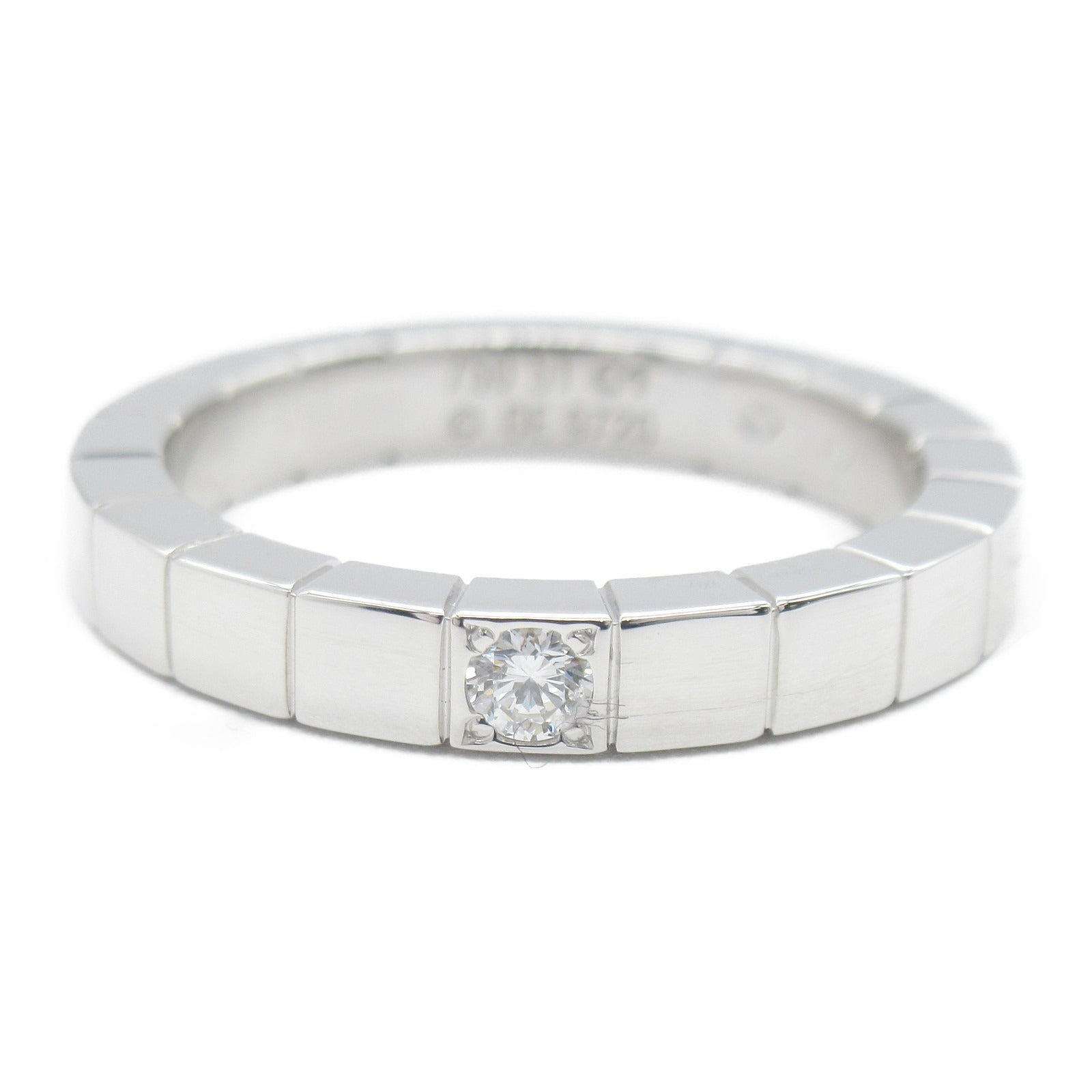 CARTIER 18K白金Laniere鑽石戒指Cartier#51/JP#11/US#5.5