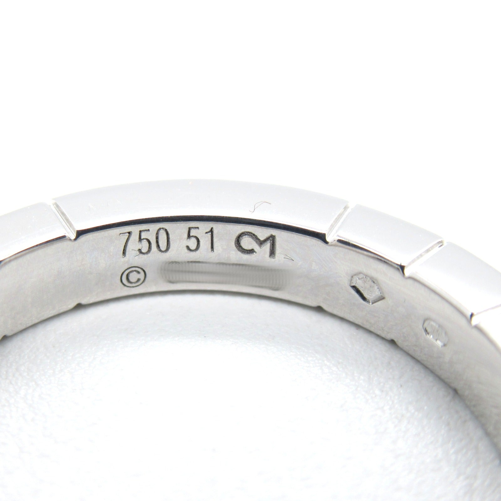 CARTIER 18K白金Laniere鑽石戒指Cartier#51/JP#11/US#5.5