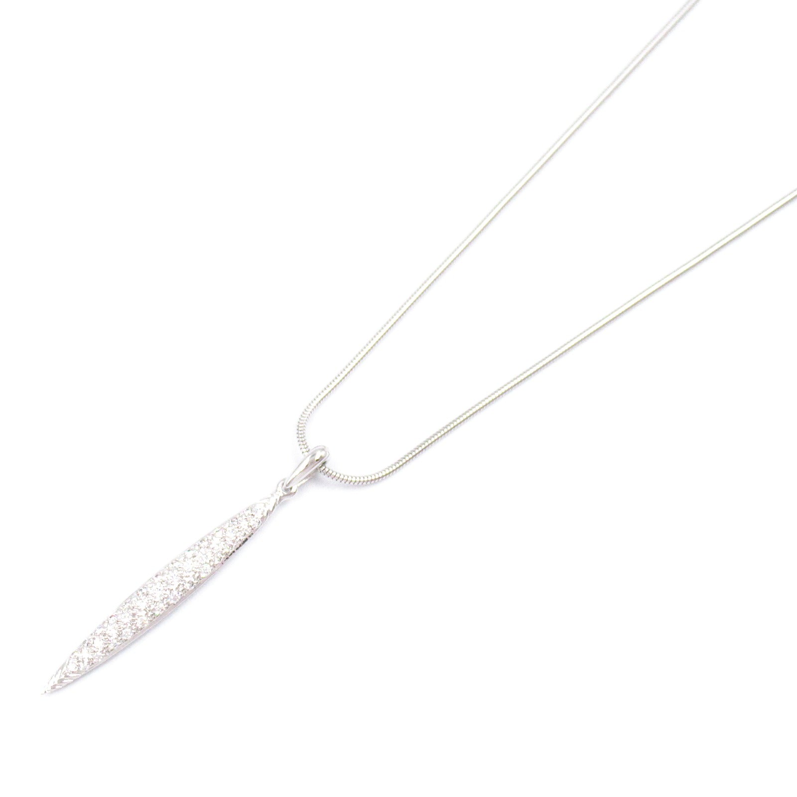 TIFFANY＆CO 18K白金Feather Diamond Necklace鑽石項鍊