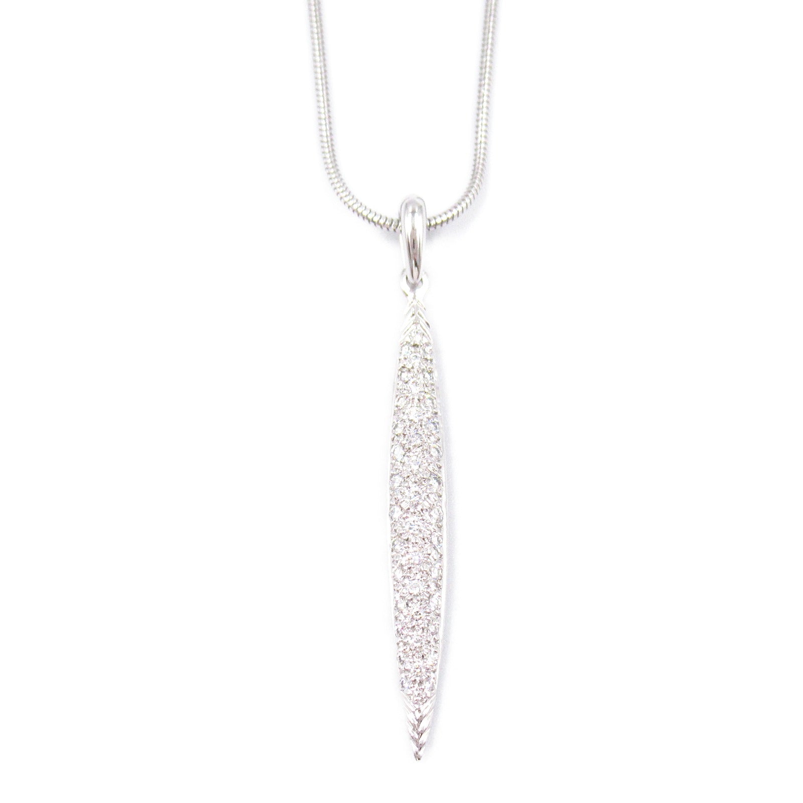 TIFFANY＆CO 18K白金Feather Diamond Necklace鑽石項鍊