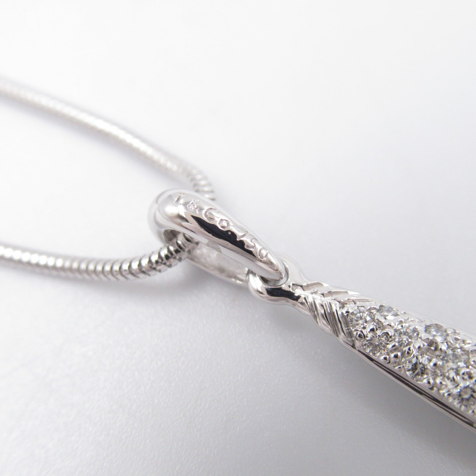 TIFFANY＆CO 18K白金Feather Diamond Necklace鑽石項鍊