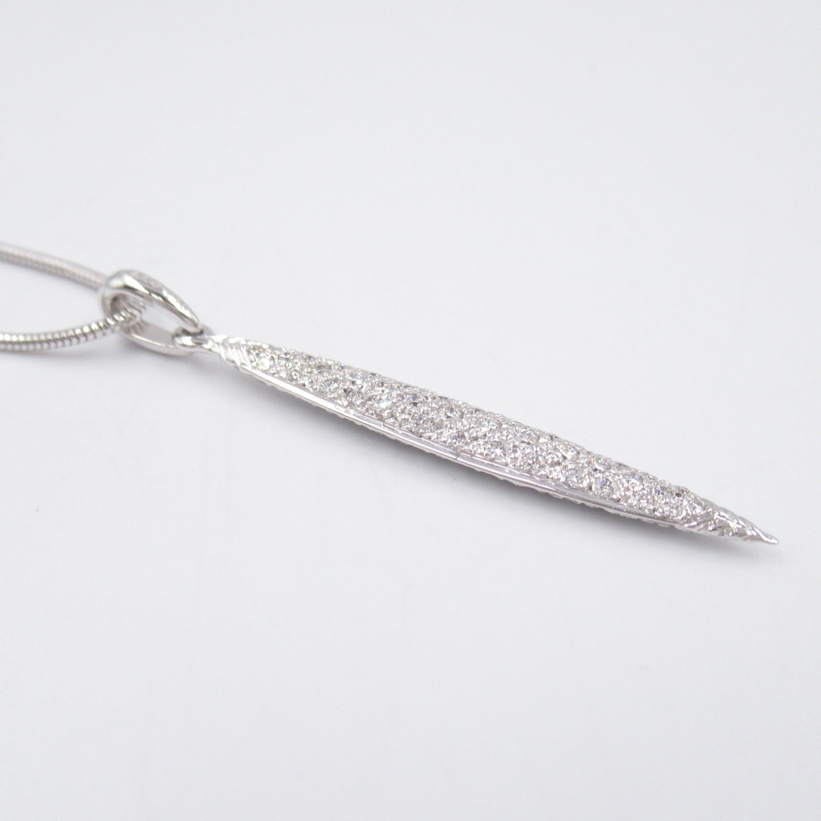 TIFFANY＆CO 18K白金Feather Diamond Necklace鑽石項鍊
