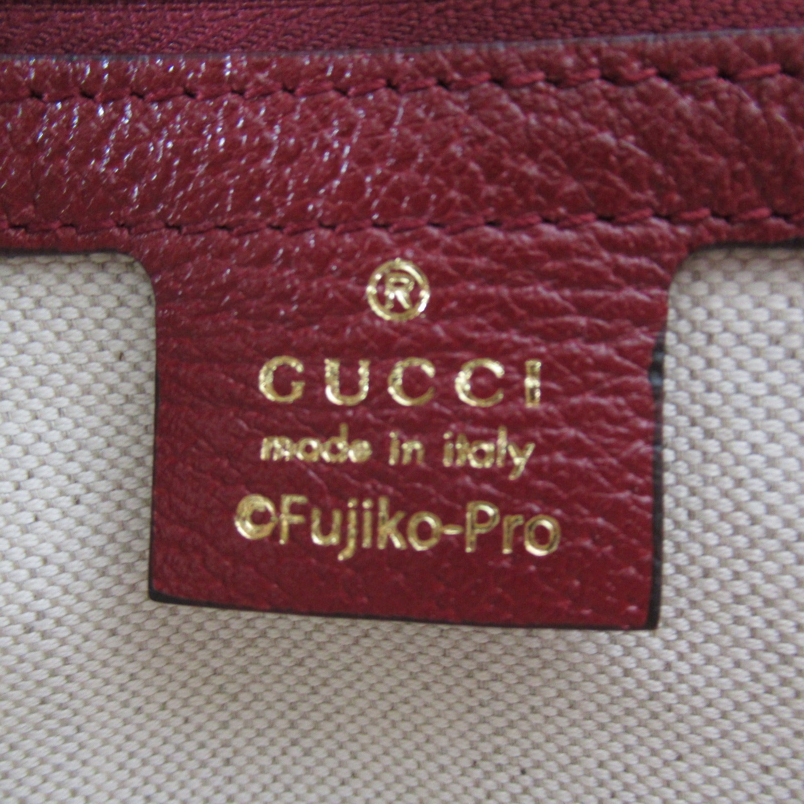GUCCI 塗層帆布Doraemon 2 Way Tote金扣手挽肩背兩用袋啡色/紅色
