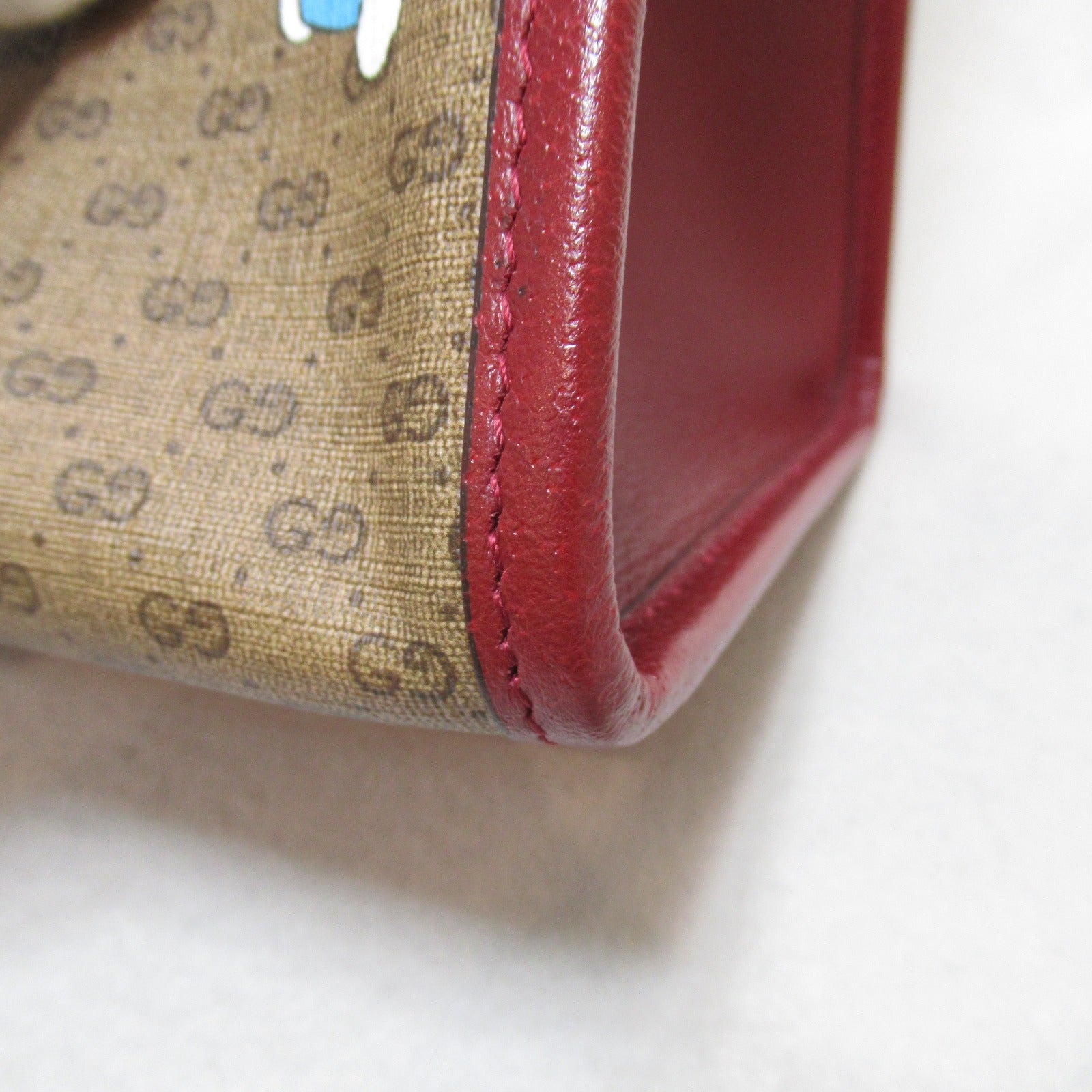 GUCCI 塗層帆布Doraemon 2 Way Tote金扣手挽肩背兩用袋啡色/紅色