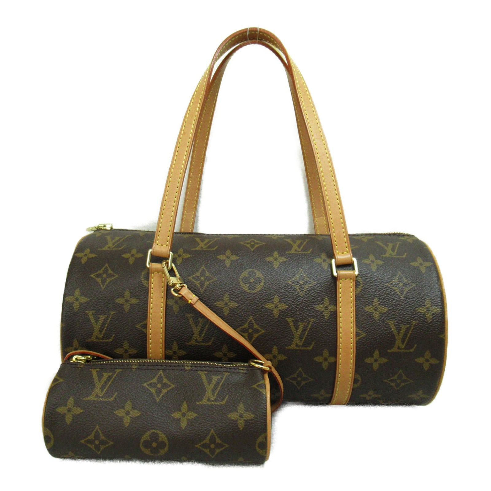 LOUIS VUITTON Monogram Papillon GM金扣肩背袋啡色