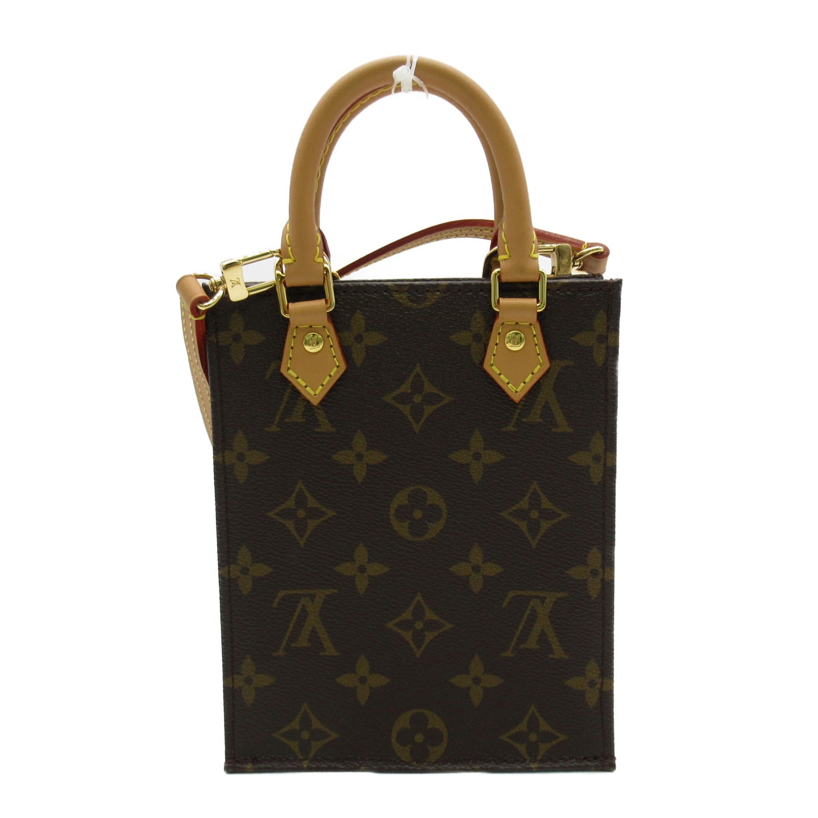 LOUIS VUITTON 【激減優惠】Monogram Petit Sac Plat金扣手挽肩背兩用袋啡色