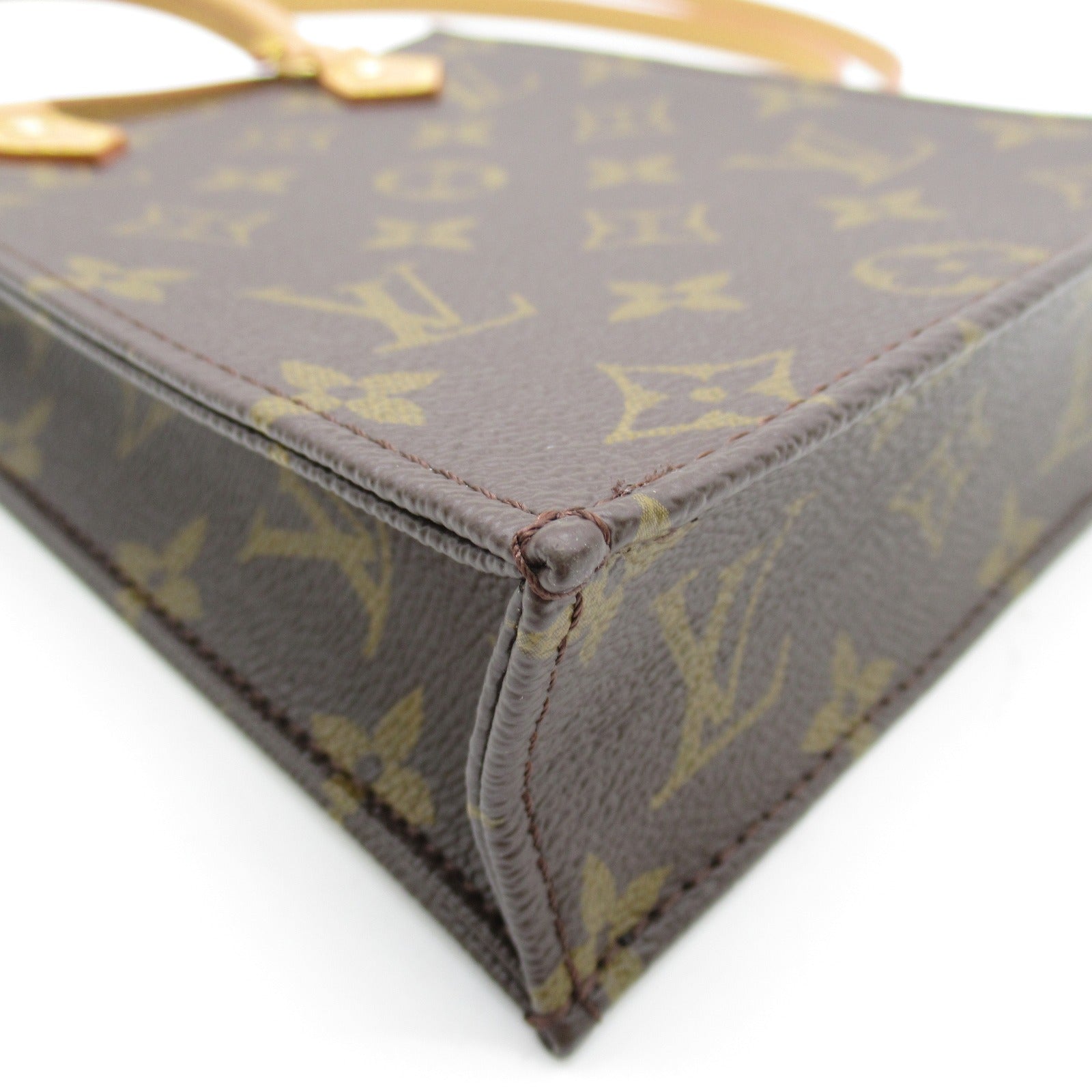 LOUIS VUITTON 【激減優惠】Monogram Petit Sac Plat金扣手挽肩背兩用袋啡色