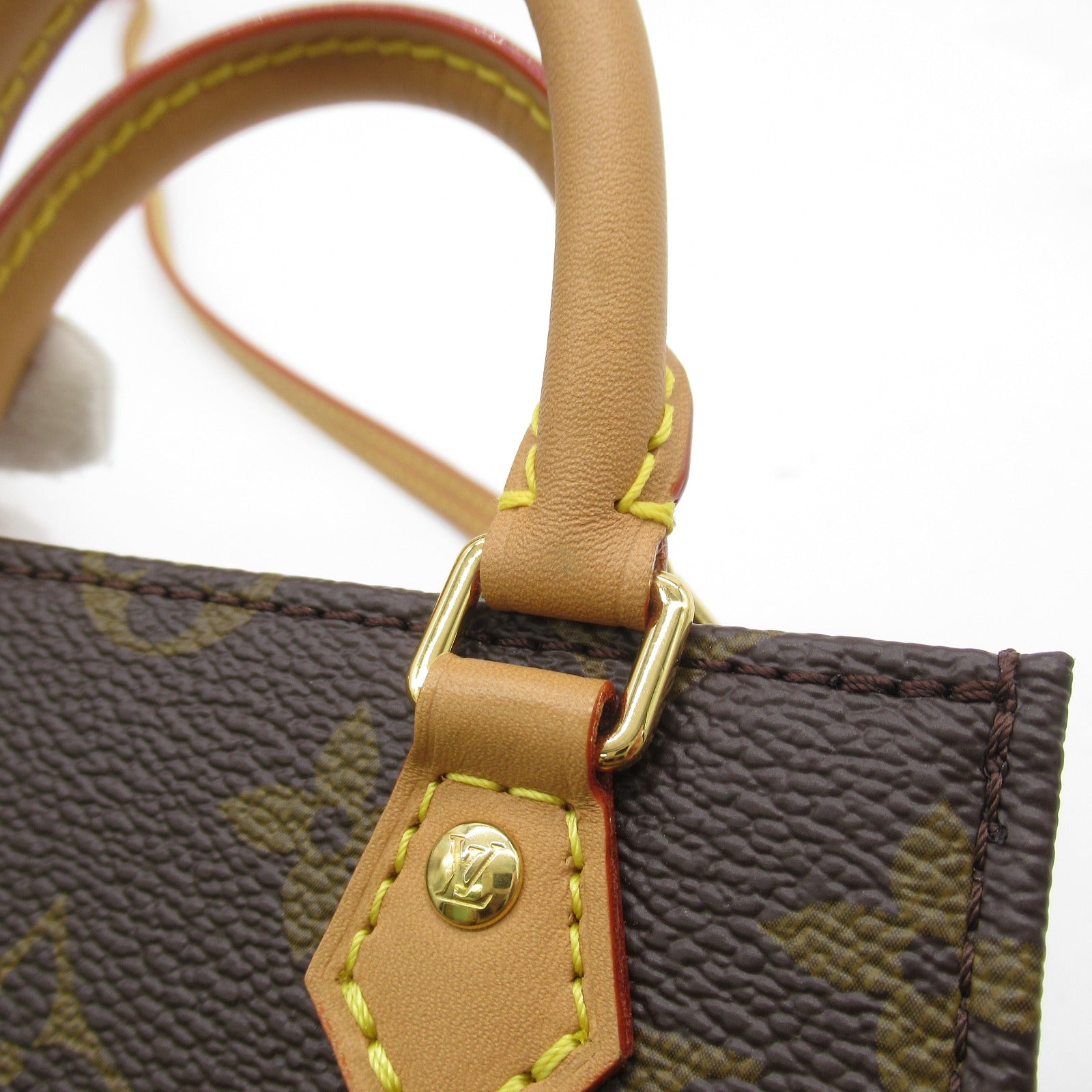 LOUIS VUITTON 【激減優惠】Monogram Petit Sac Plat金扣手挽肩背兩用袋啡色