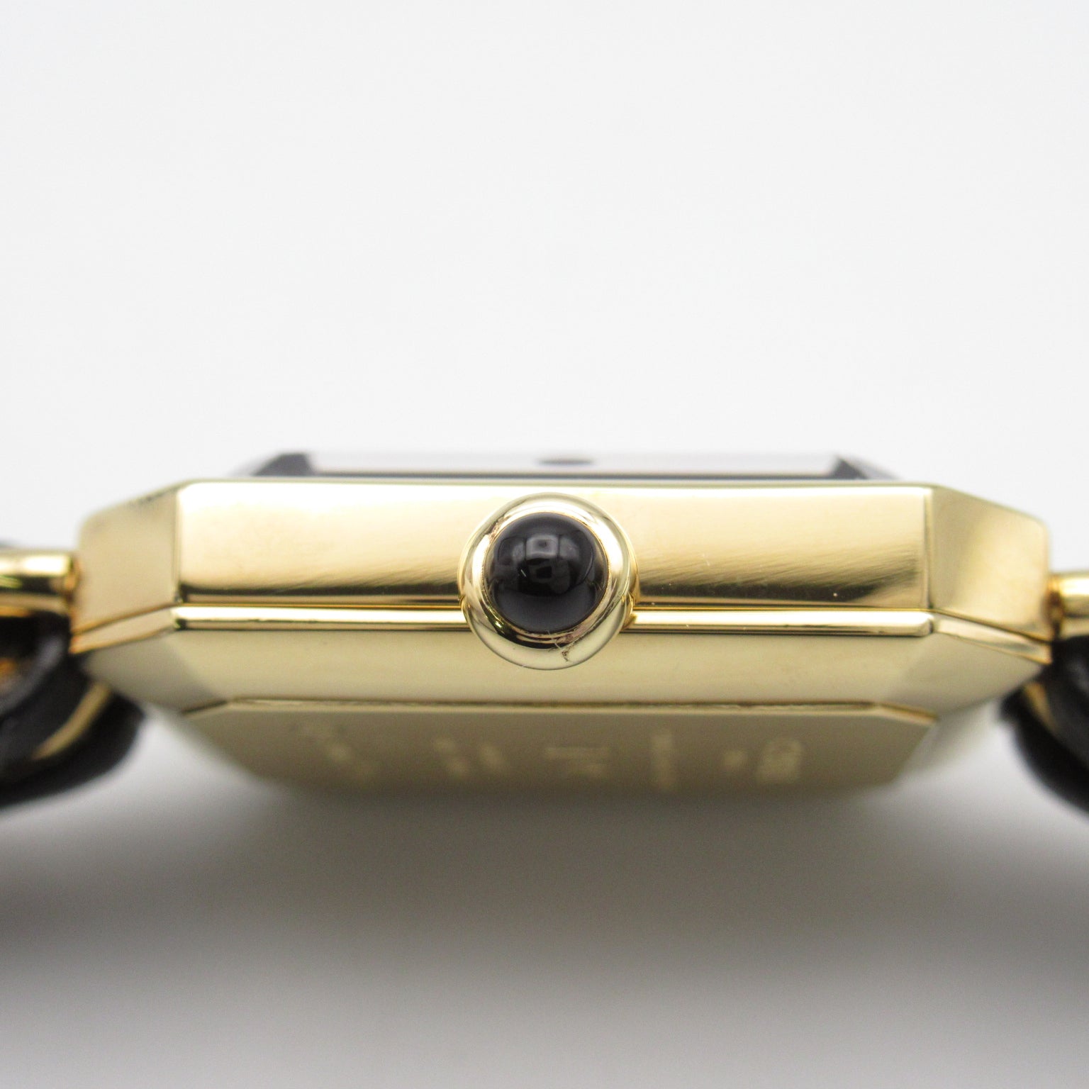 CHANEL Premiere L鍍金/皮革手錶石英機芯黑色#16cm