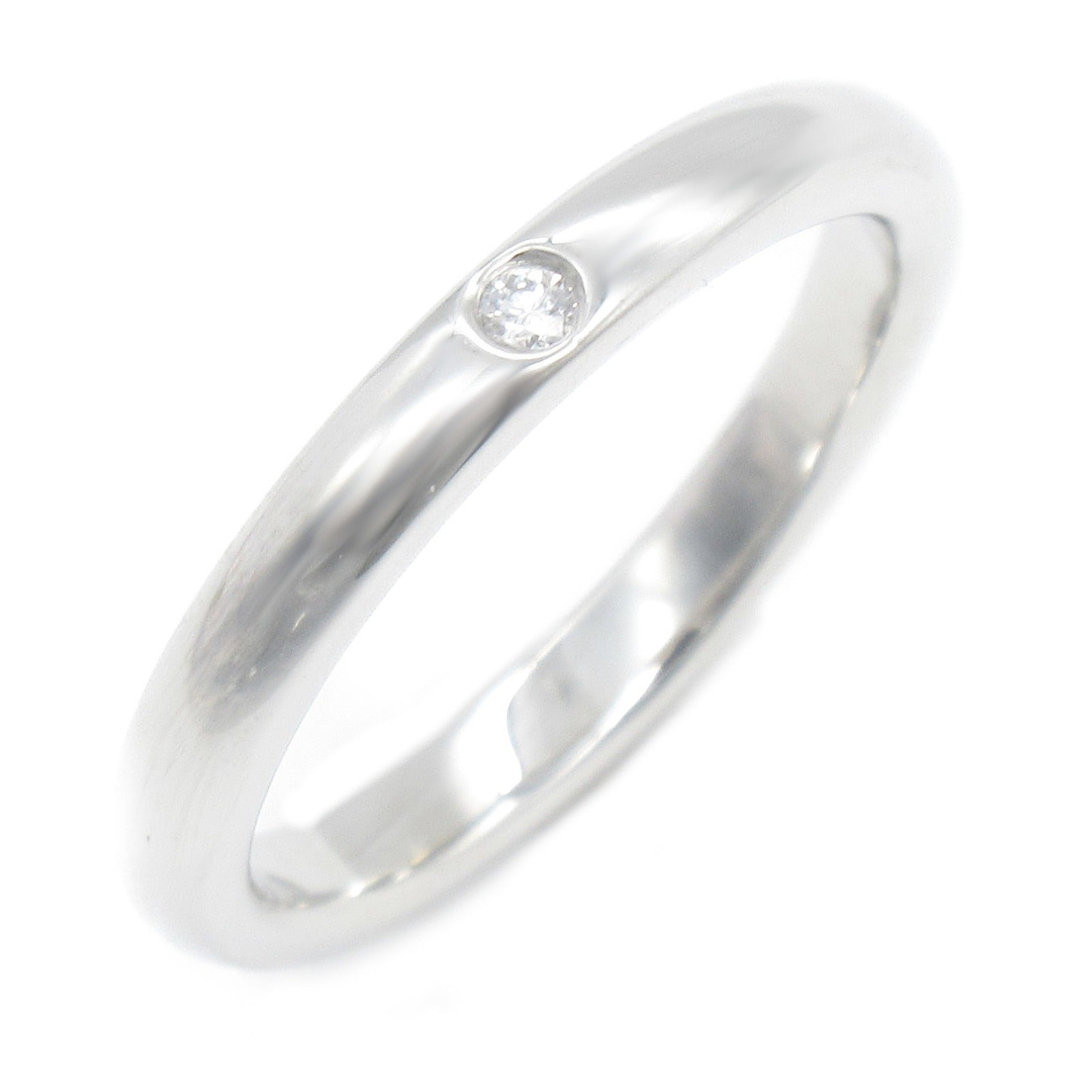 TIFFANY＆CO PT950鉑金Classic Band Diamond鑽石戒指US#6