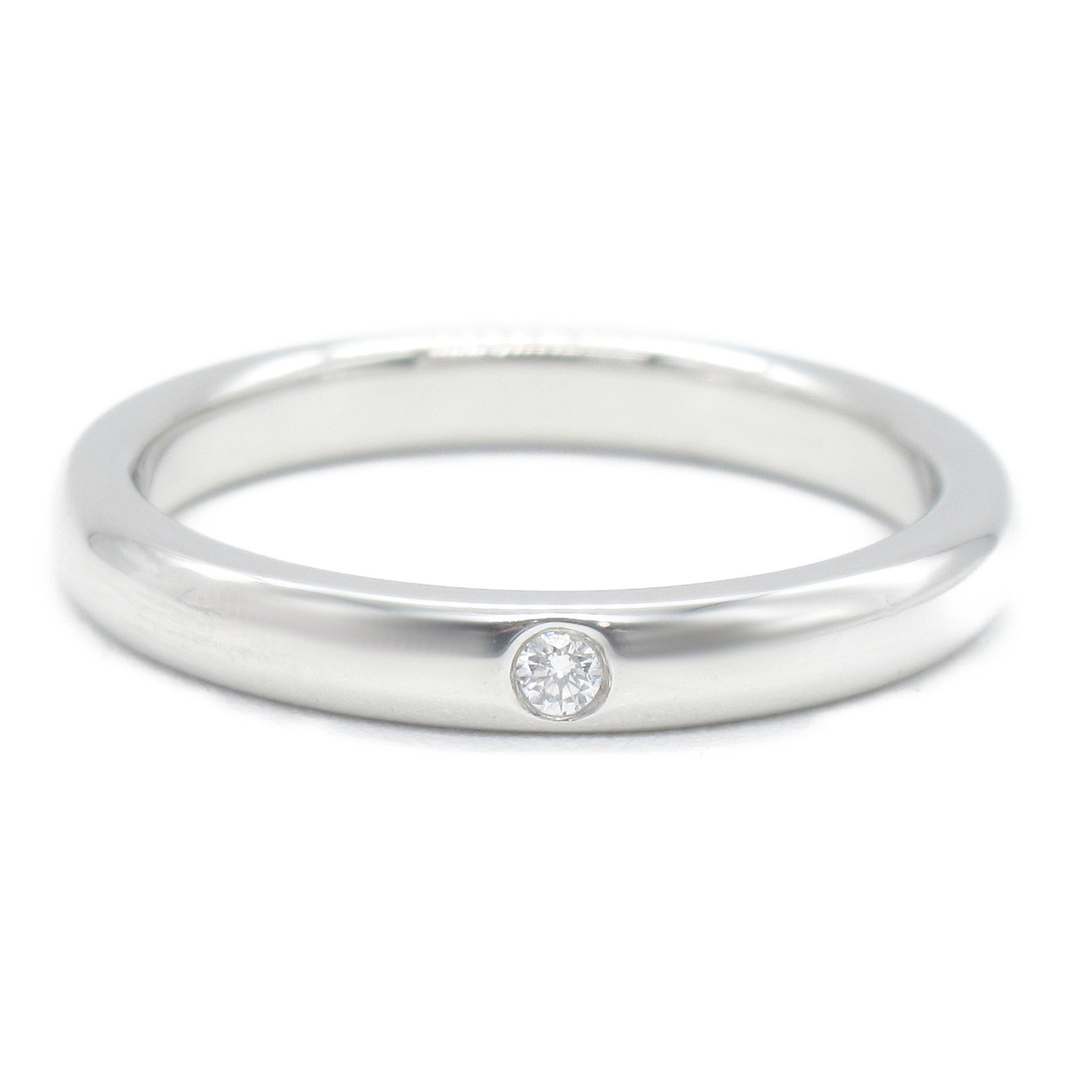 TIFFANY＆CO PT950鉑金Classic Band Diamond鑽石戒指US#6