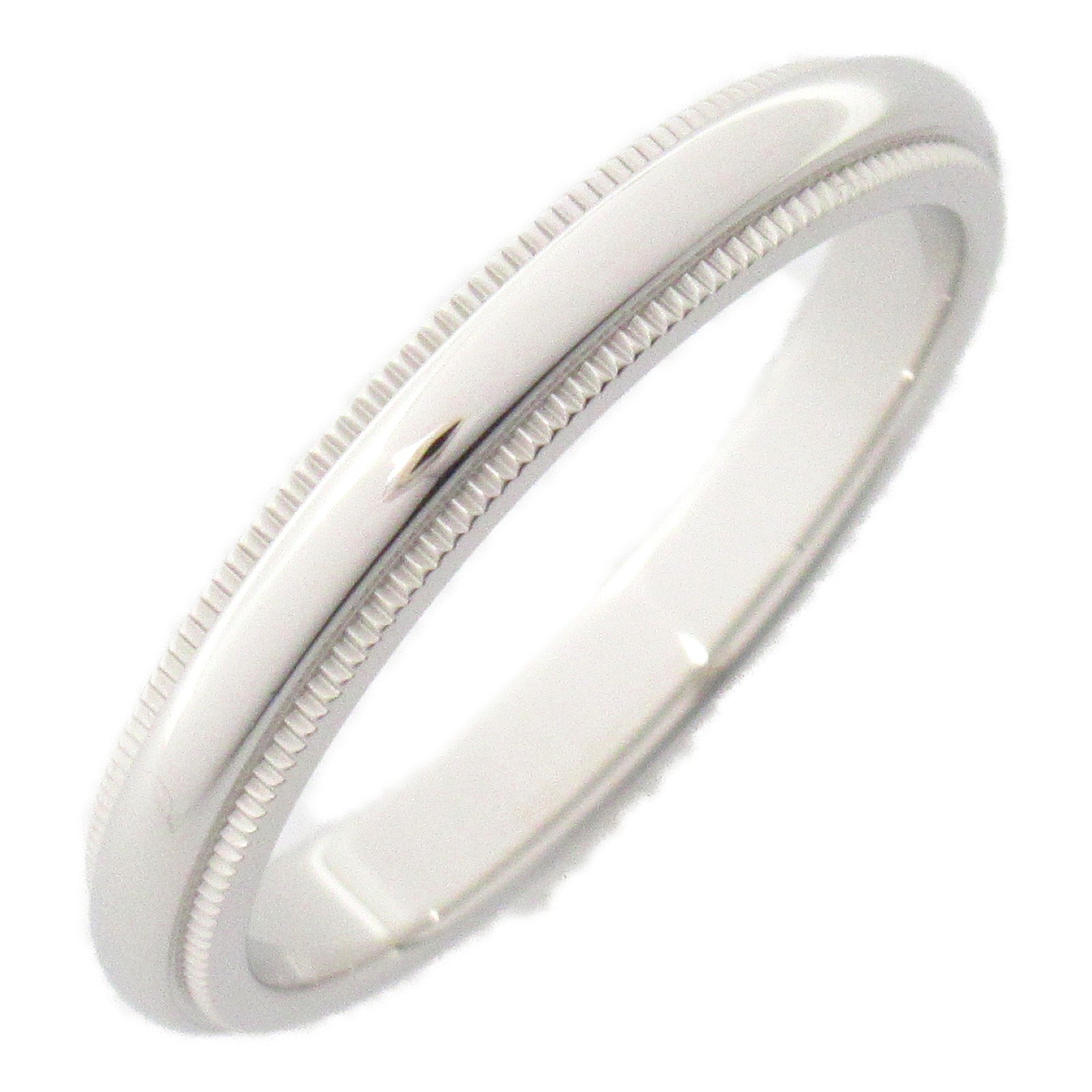 TIFFANY＆CO PT950鉑金Milgrain Wedding Band Ring戒指US#7.5