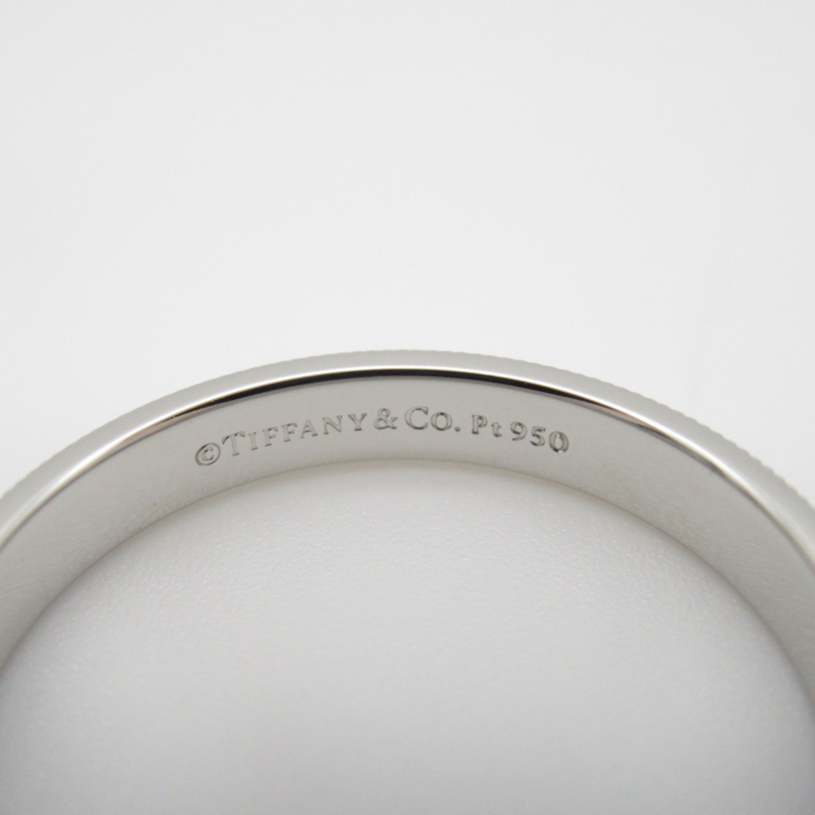 TIFFANY＆CO PT950鉑金Milgrain Wedding Band Ring戒指US#7.5