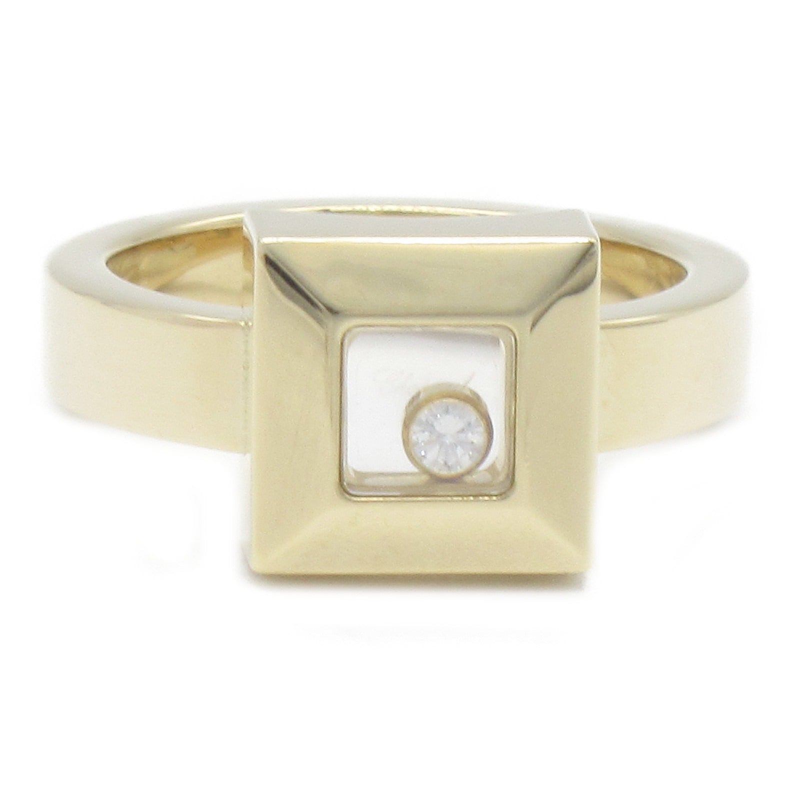 Chopard 【激減優惠】18K黃金Happy Diamond Square Ring鑽石戒指JP#14/US#6.75